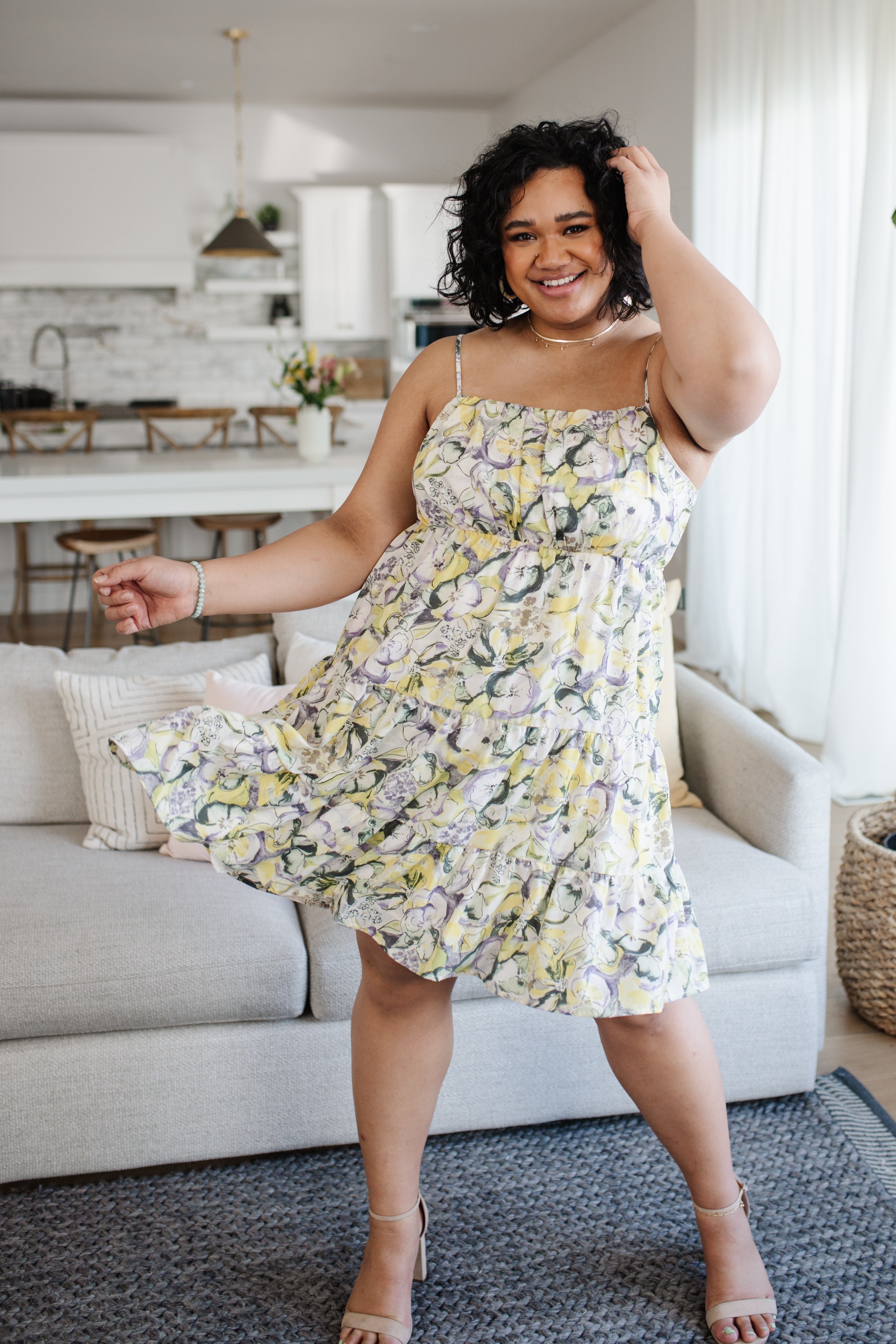 Admire From Afar Dress - Elegant Flowy Midi Dress for Women | Perfect for Dates, Parties & Special Occasions