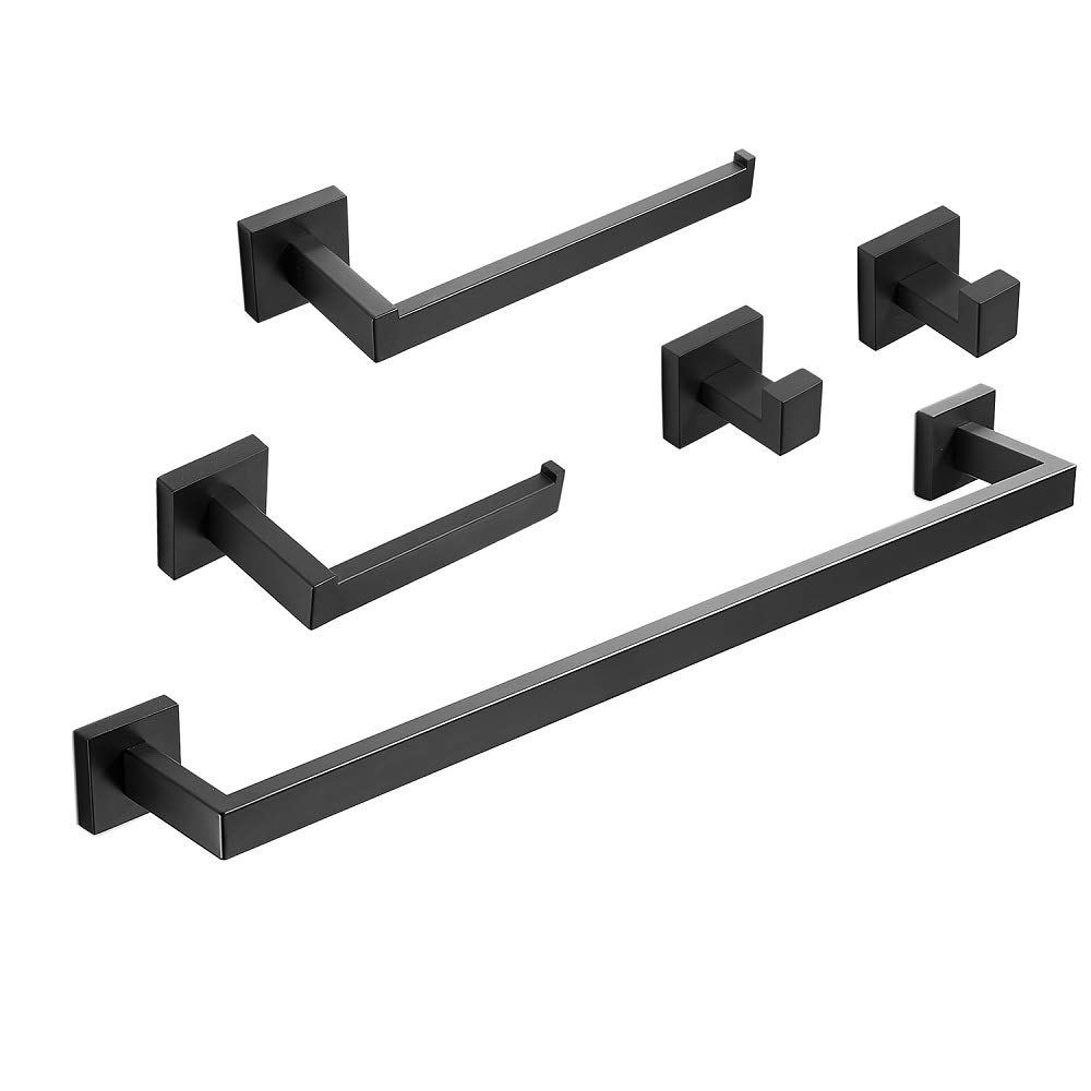 Premium Matte Black Bathroom Hardware Set - 23.6