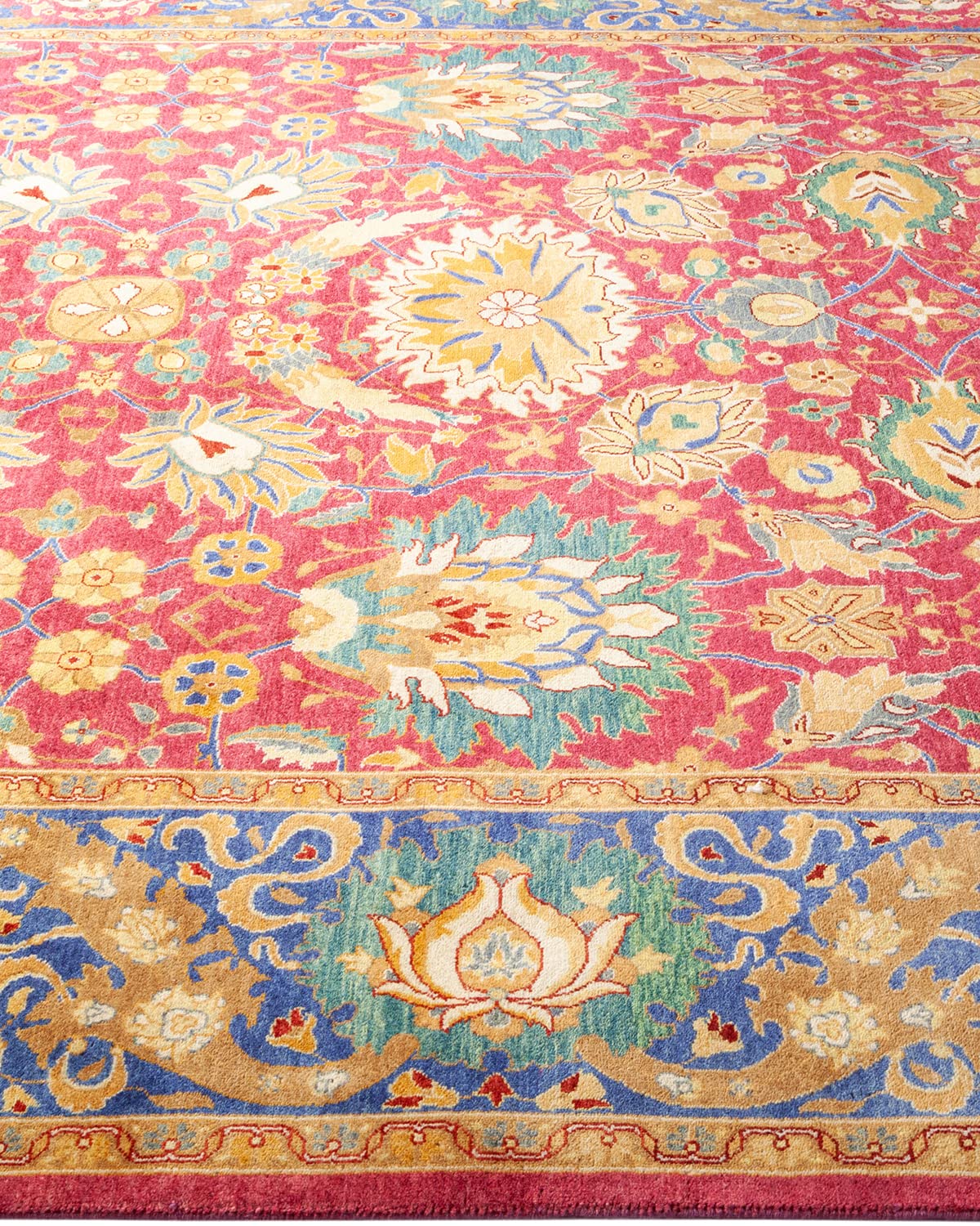 Handmade Wool Traditional Floral Mogul Purple 6x9 Area Rug - Unique Hand-Knotted Solo Rugs for Living Room, Bedroom & Dining Room Decor