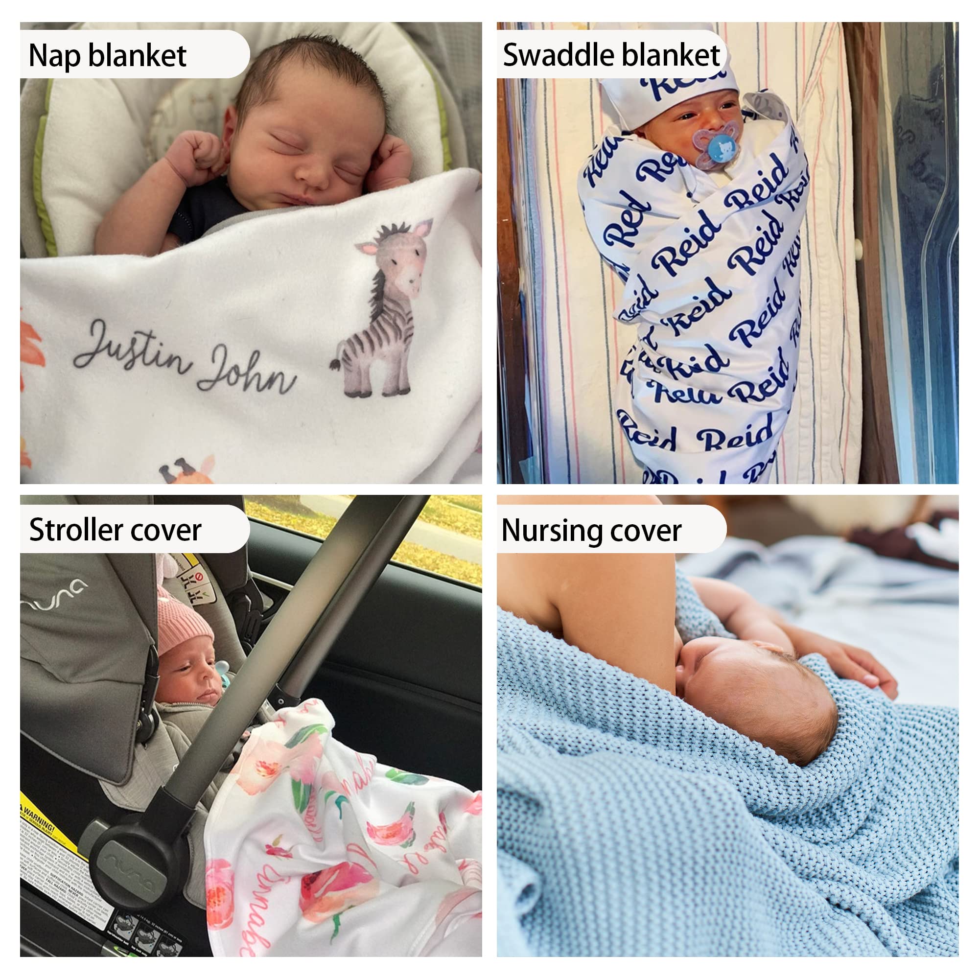 Personalized Elephant Flannel Throw Blanket for Kids & Toddlers - Custom Name Monogram, Super Soft Baby Nursery Blanket | Perfect for Bedtime, Playtime & Gift Giving