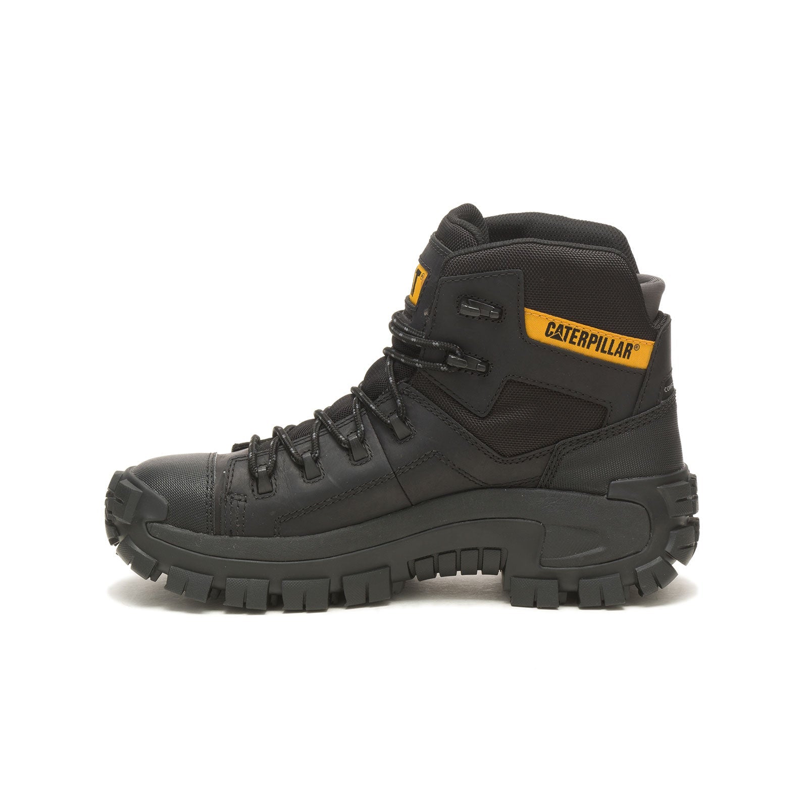 Invader Composite Toe Waterproof Hiking Work Boots for Men - Black Safety Shoes for Construction, Outdoor & Heavy Duty Work