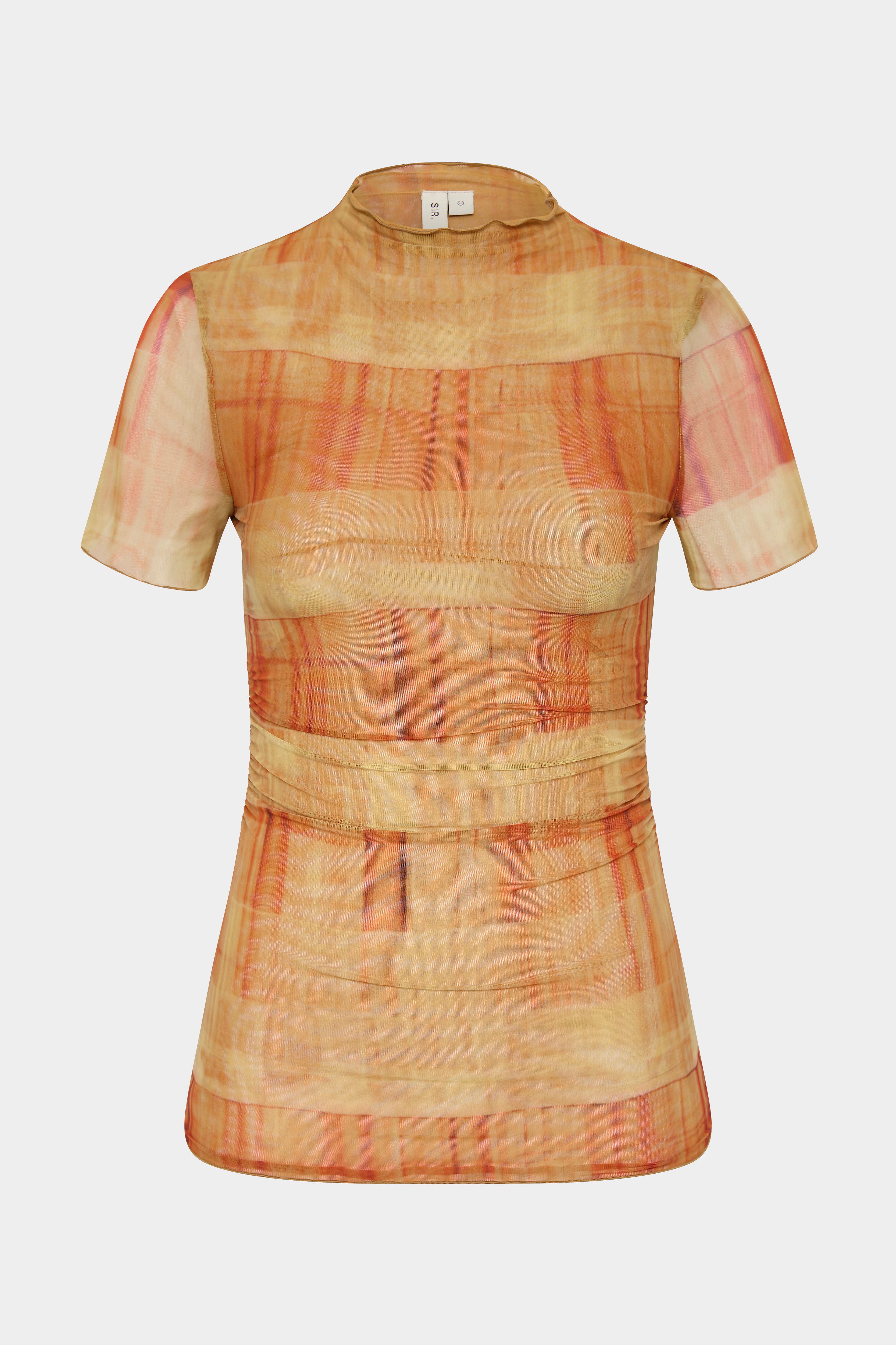 Ferrera Top Arancia Check - Stylish Women's Blouse for Casual Wear & Office Outfits | Perfect for Summer & Spring Fashion