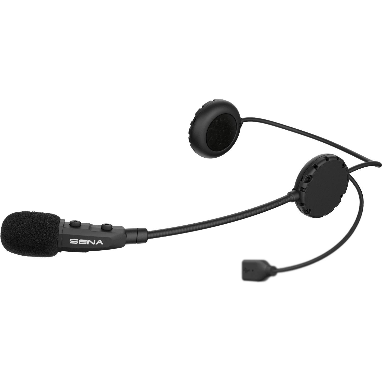 Sena 3S Plus Boom Motorcycle Bluetooth Headset - Wireless Communication System for Riders, Black (Ideal for Motorcycle Tours, Group Riding & Hands-Free Calls)