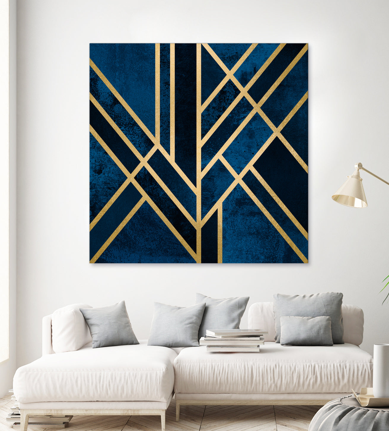 Art Deco Midnight Blue Velvet Throw Pillow Cover - Elegant Home Decor for Living Room, Bedroom & Sofa - Perfect for Cozy Evenings & Stylish Interior Design