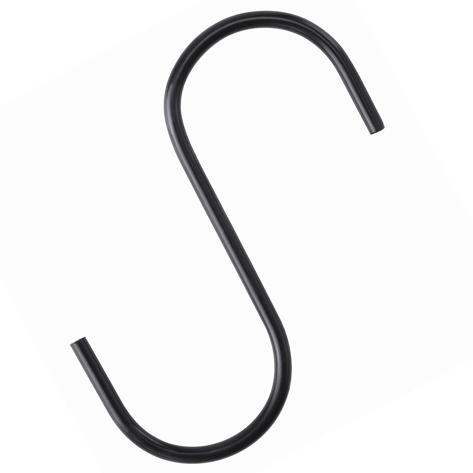 20 Pack Black Heavy Duty Stainless Steel S Hooks for Hanging Plants, Clothes & Kitchen - Durable S-Shaped Hooks for Closet, Wall & Outdoor Use