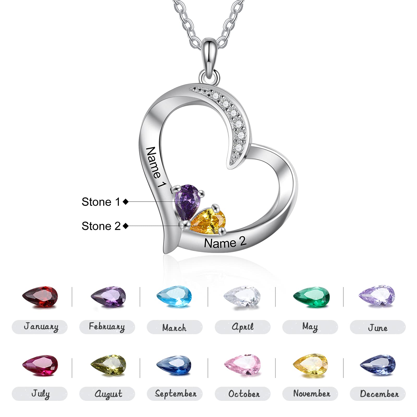 Personalized Mothers Necklace for Women - Custom Birthstone Name Necklace for Mom, Grandma, Wife & Daughter | Thoughtful Gift for Birthday, Anniversary, Mother's Day & Special Occasions