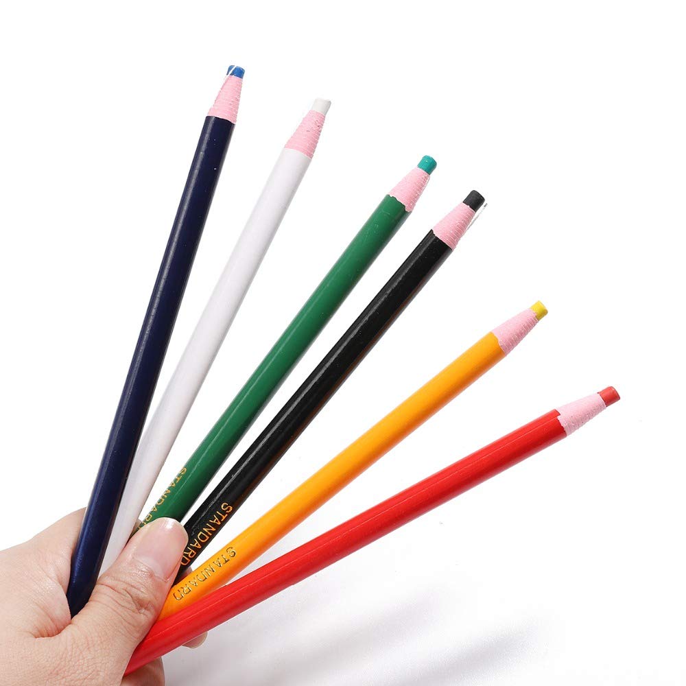 Lohas Select 12-Piece Sewing Marking Chalk Set - Tailor's Fabric Marking Pencils for Tracing & Cutting (6 Colors) - Perfect for Quilting, Dressmaking & DIY Sewing Projects