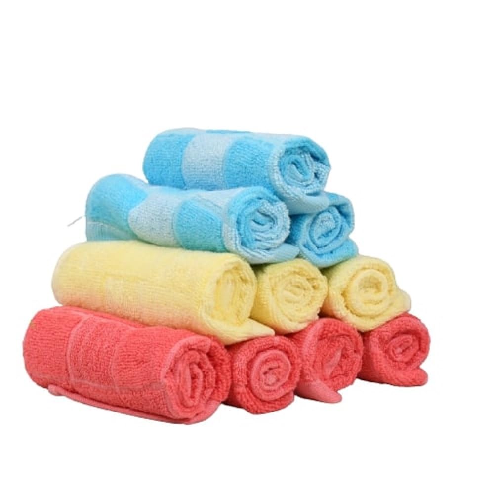 Luxury Cotton Terry Spa Face Towels - 12 Pack, 10x10 Inches, Soft & Absorbent, Check Design for Facial & Skincare - Perfect for Spa, Gym, Travel & Home Use