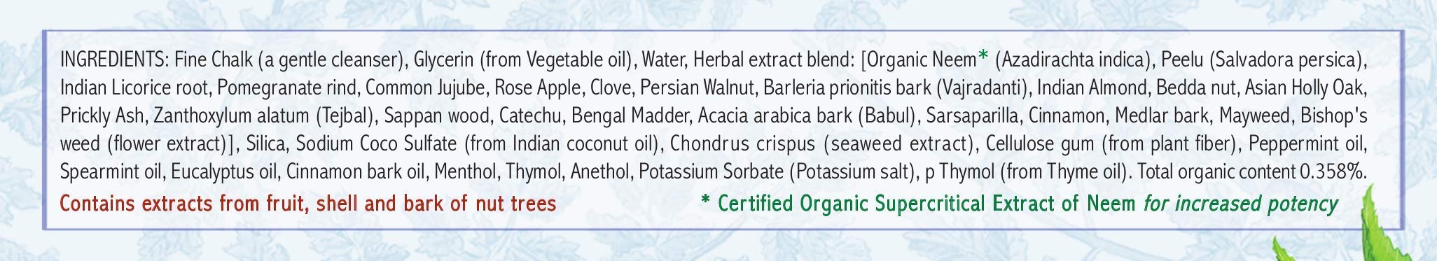 Auromere Ayurvedic Herbal Toothpaste - Fresh Mint Flavor | Vegan, Natural, Non-GMO, Fluoride & Gluten Free with Neem & Peelu | 4.16 oz (1 Pack) | Ideal for Daily Oral Care & Sensitive Teeth