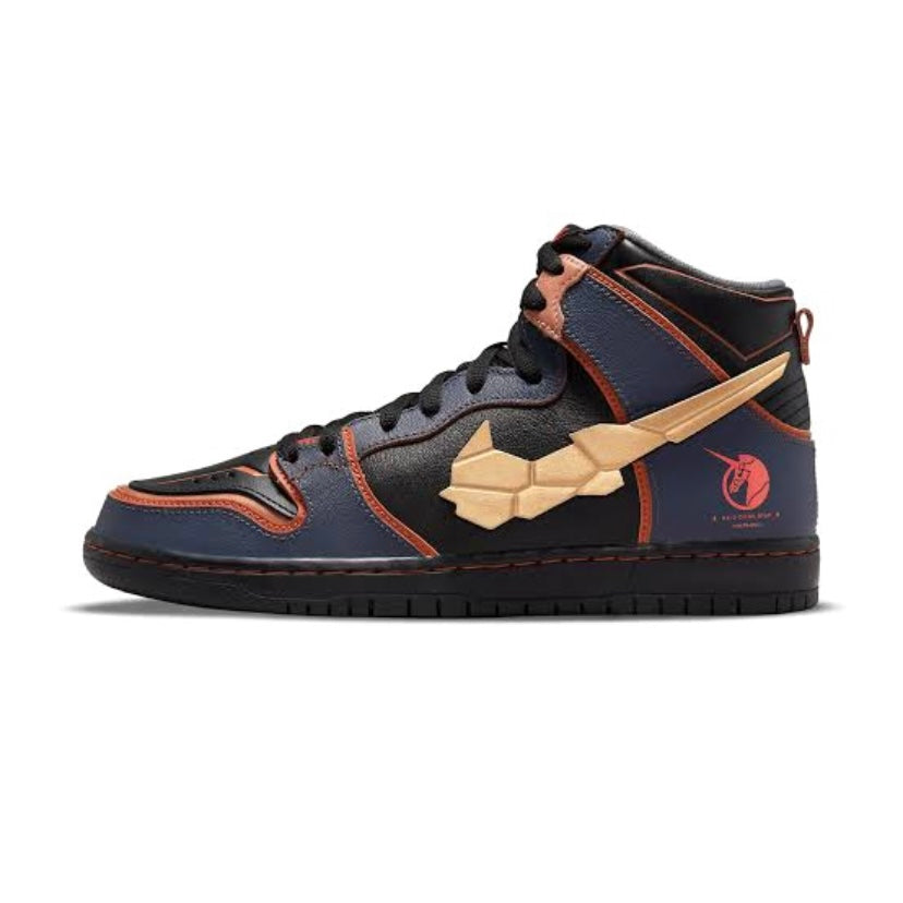 SB Dunk High Gundam 02 Banshee Black Gold Sneakers 2021 - Limited Edition Anime-Inspired Basketball Shoes for Collectors & Streetwear Fashion