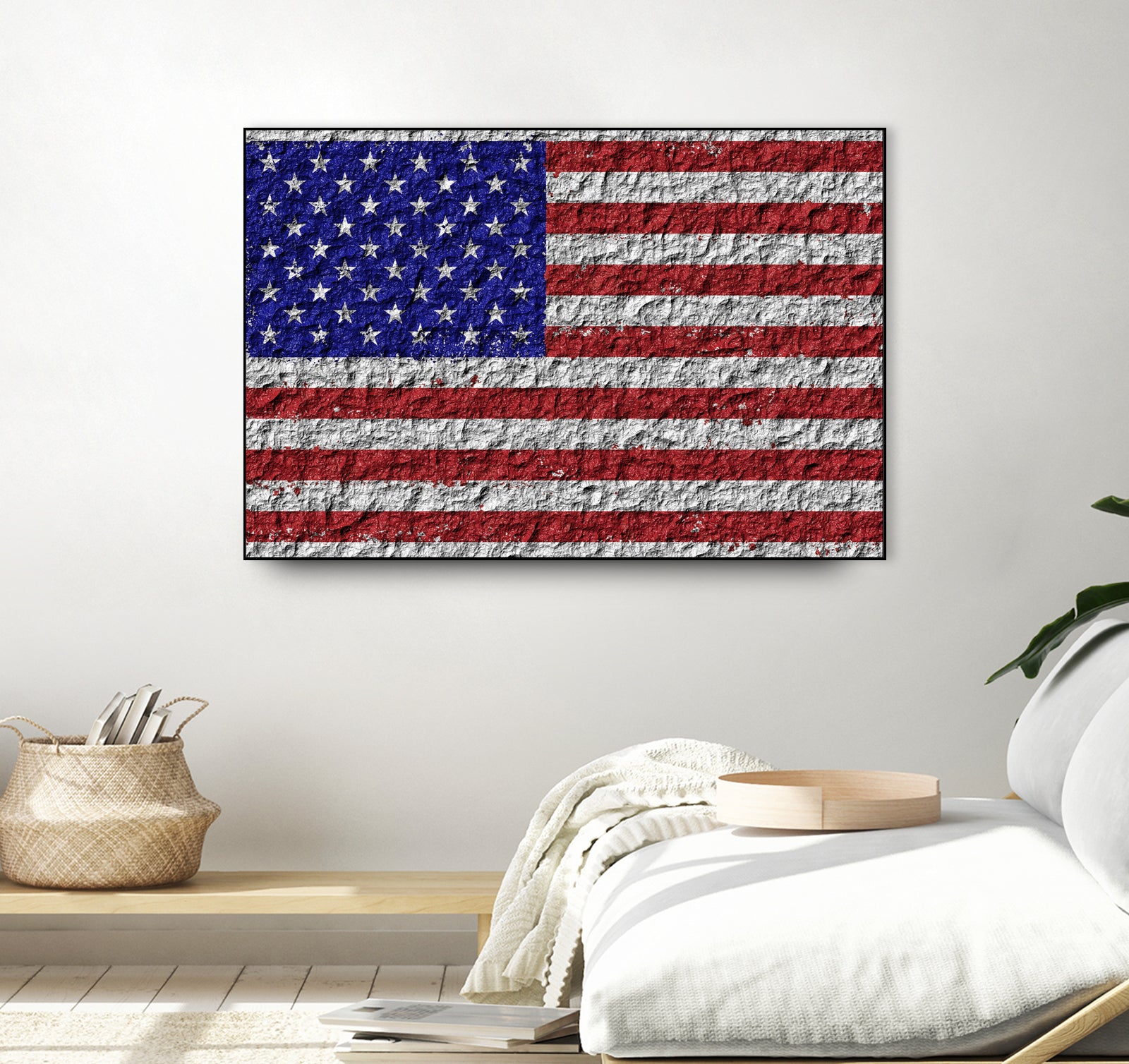 American Flag Stone Decor - Patriotic Home & Garden Accent for Outdoor & Indoor Display