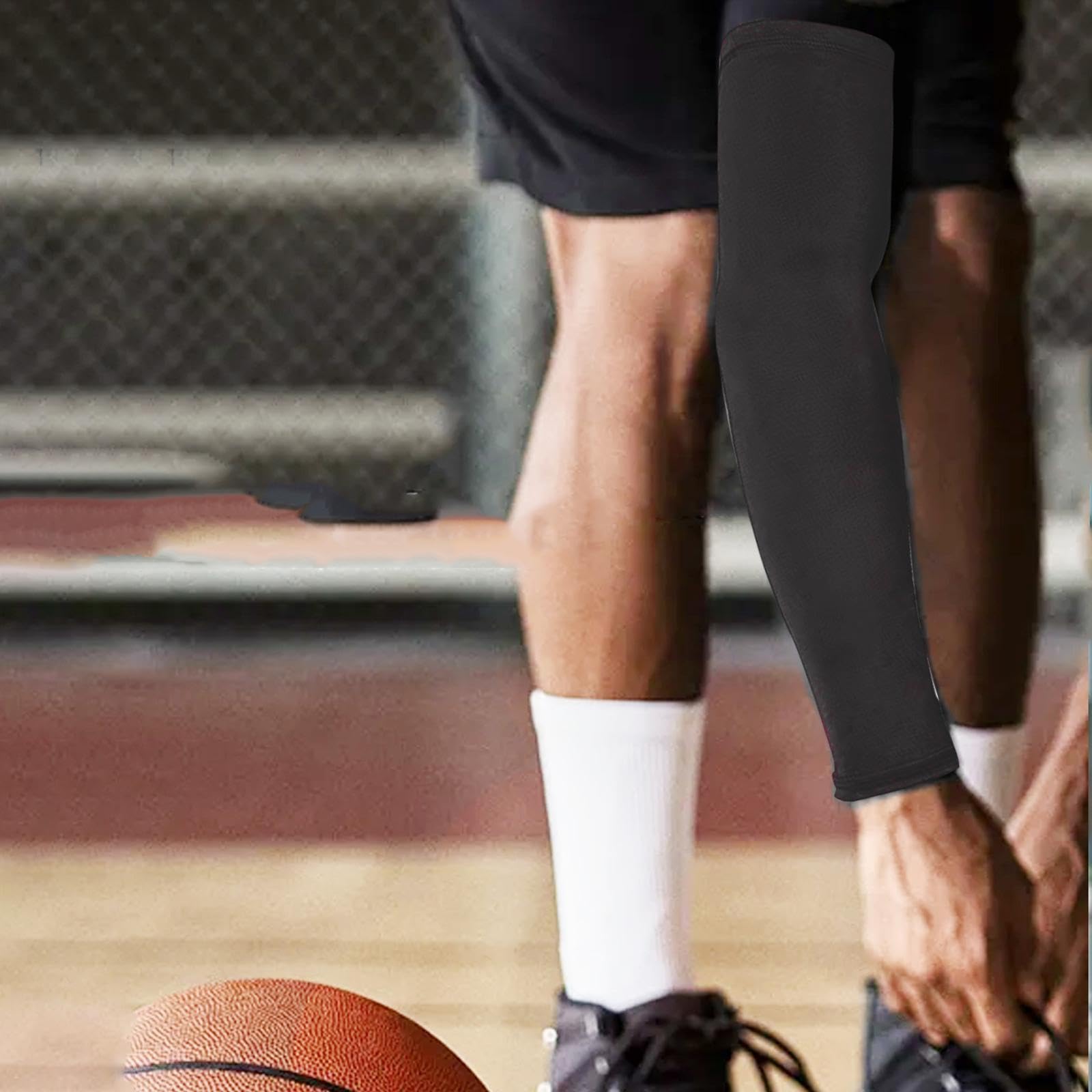 Qialexicon Basketball Arm Sleeves - Non-Slip Compression Arm Support for Men & Women - Protective Elbow Guard for Running, Golf, Cycling & Sports - Black - Perfect for Workouts, Training & Outdoor Activities