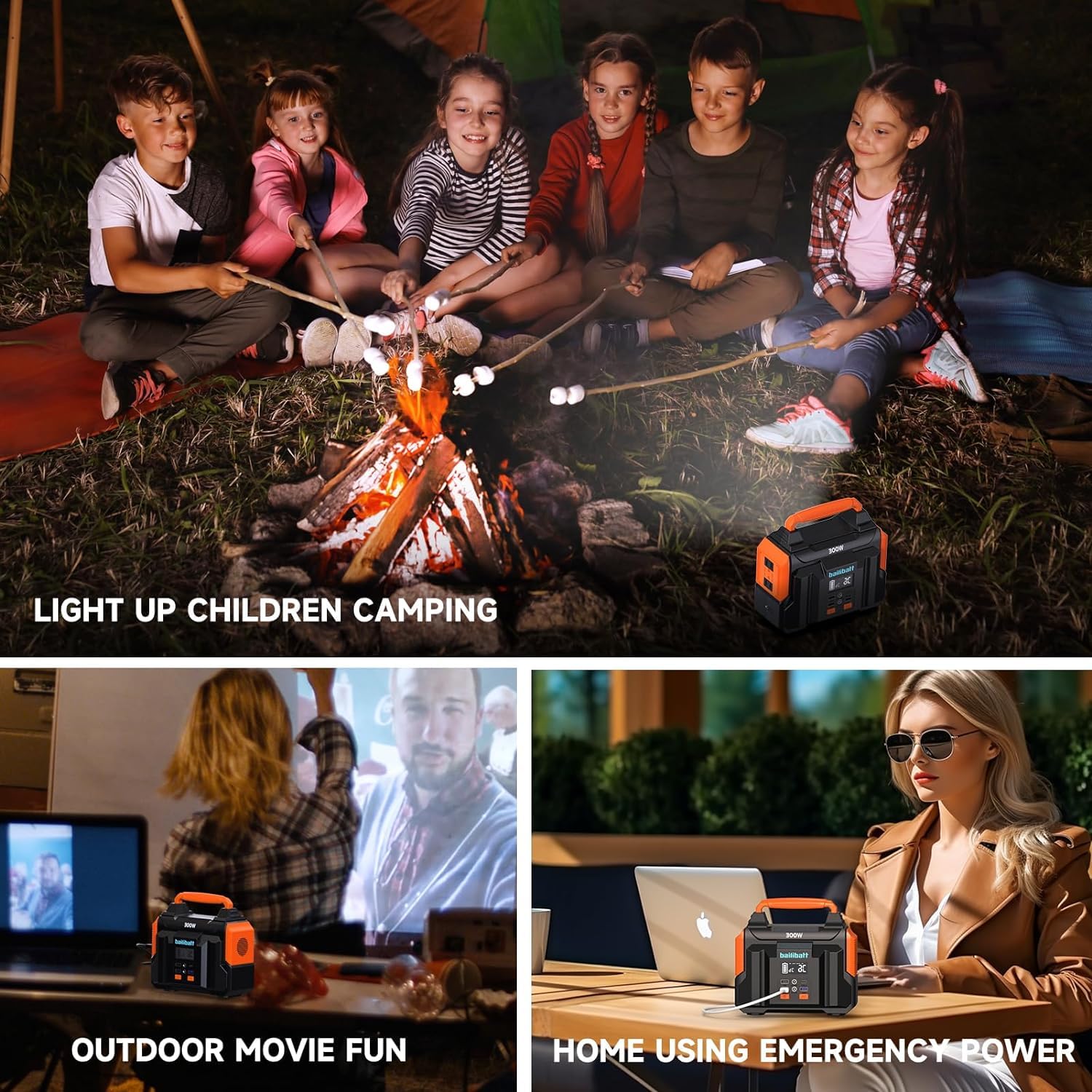 Portable Power Station 300W 257Wh - Solar Generator with Lithium Battery for Camping, Travel, Emergency, Hunting & Outdoor - Large Power Bank with AC Outlet for Laptop, CPAP, Phone Charging - Perfect for Home Backup & RV Adventures