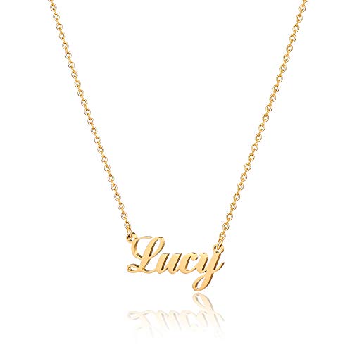 Custom Name Necklace for Women & Girls - 18K Gold Plated Personalized Monogram Jewelry | Perfect Gift for Birthday, Anniversary & Valentine's Day