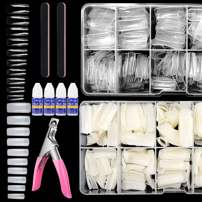 Shidara 207-Piece Clear French Press-On Nails Kit - Natural False Acrylic Nail Tips with Half Cover Design & Nail Clipper | Perfect for Manicure, Parties, Weddings & Everyday Wear
