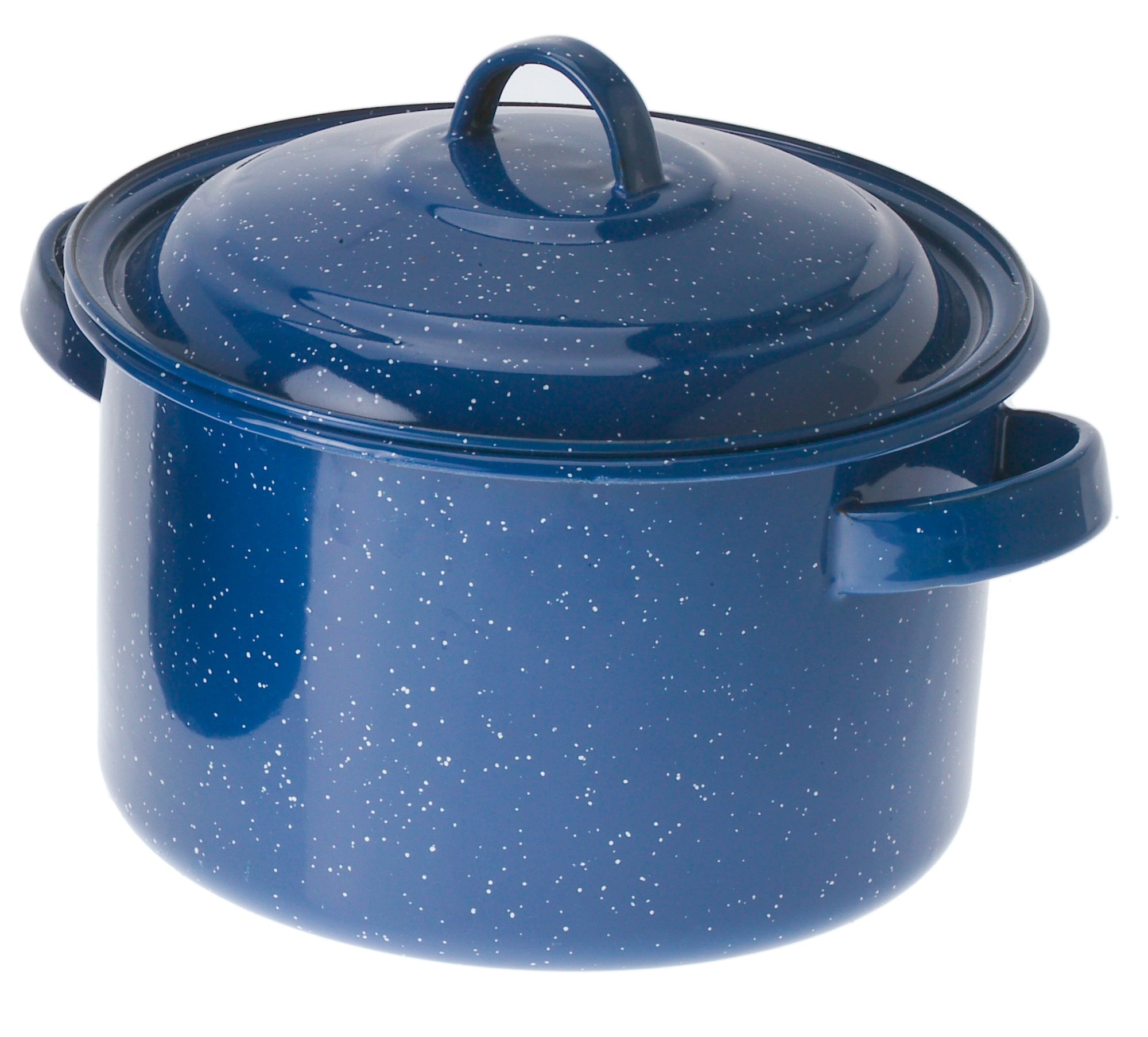 Stainless Steel Enamel Stock Pot - 8 Quart Heavy Duty Cooking Pot for Soups, Stews & Pasta - Perfect for Home Kitchen & Camping Use