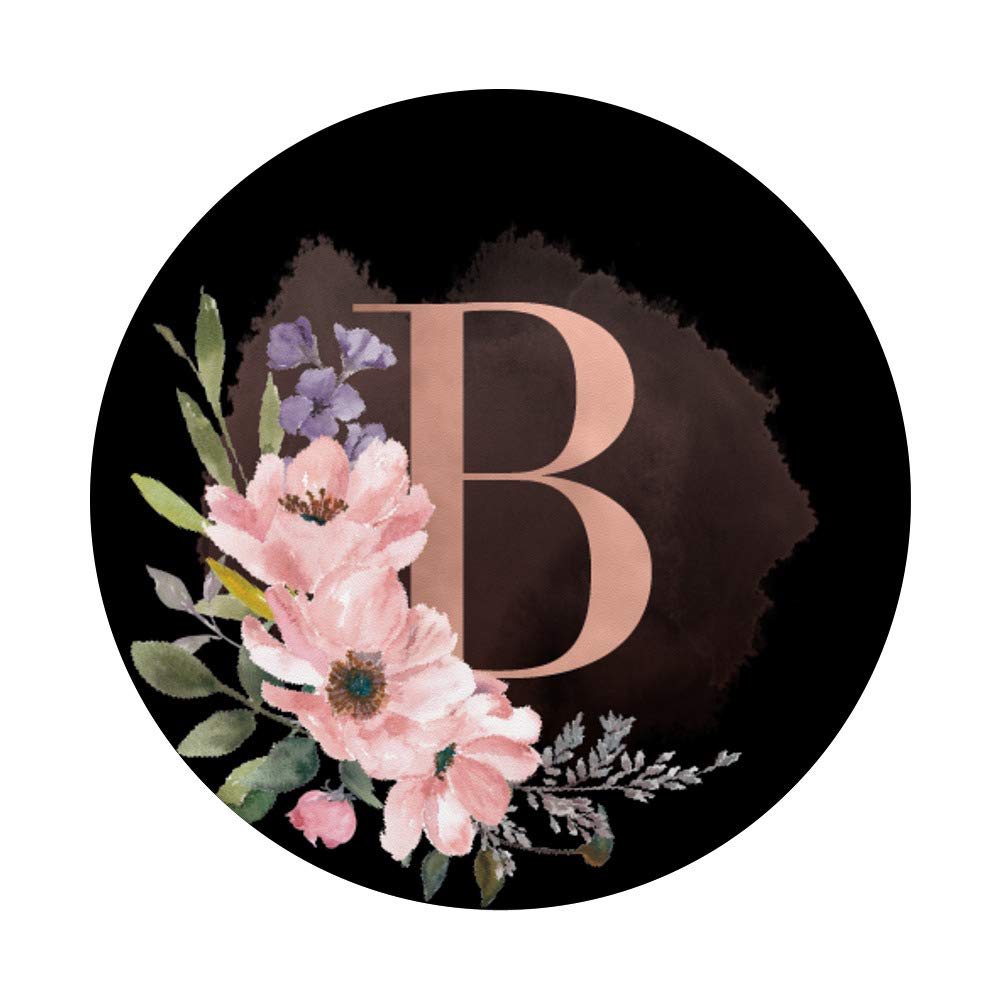 Rose Pink Lilac Blush Flowers Monogram Letter B - Personalized Floral Initial Decoration for Home, Wedding, Party & Gift Giving