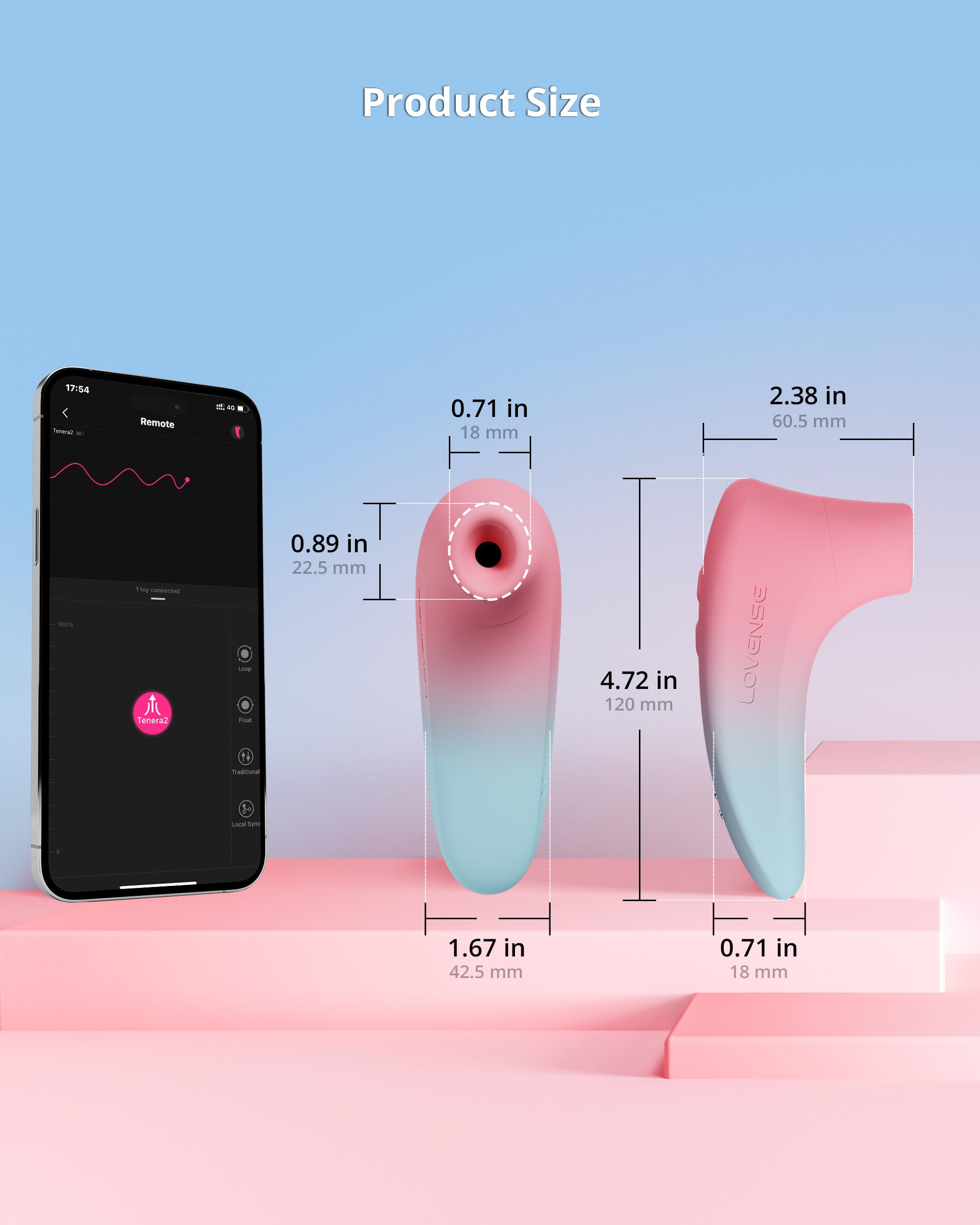 LOVENSE Tenera 2 Clitoral Sucking Vibrator for Women, Pressure Wave Stimulator with Powerful Vibrations, Rechargeable Adult Sex Toy - Perfect for Solo Play & Couples Intimacy