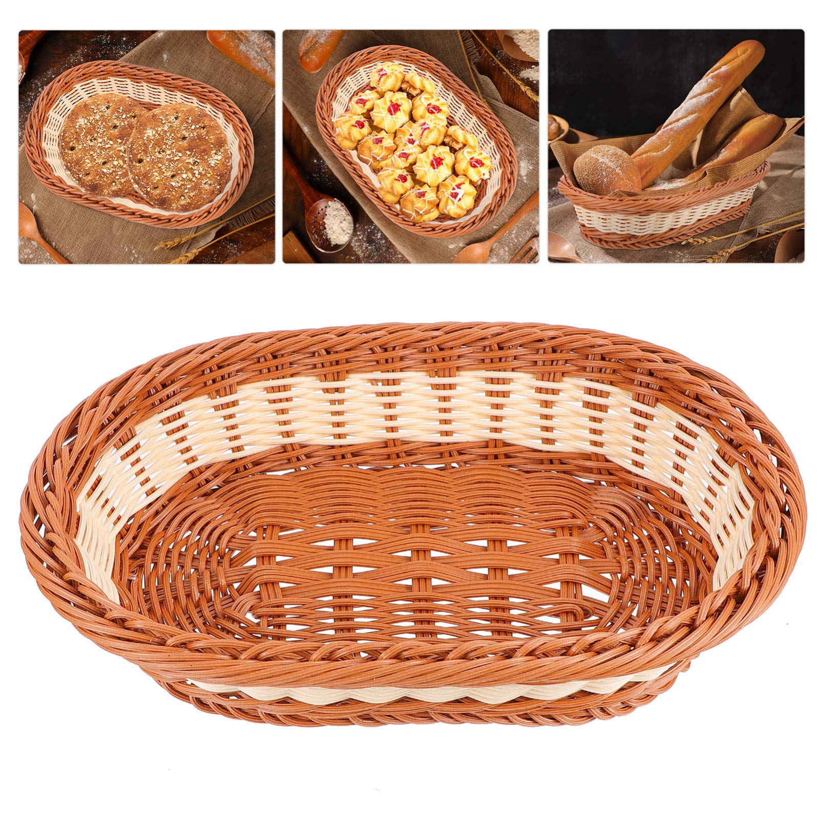 DOITOOL Woven Storage Basket - Multipurpose Home Organizer for Fruits, Vegetables, Bread, Flowers & Household Items | Perfect for Kitchen, Pantry, Bathroom & Living Room Storage