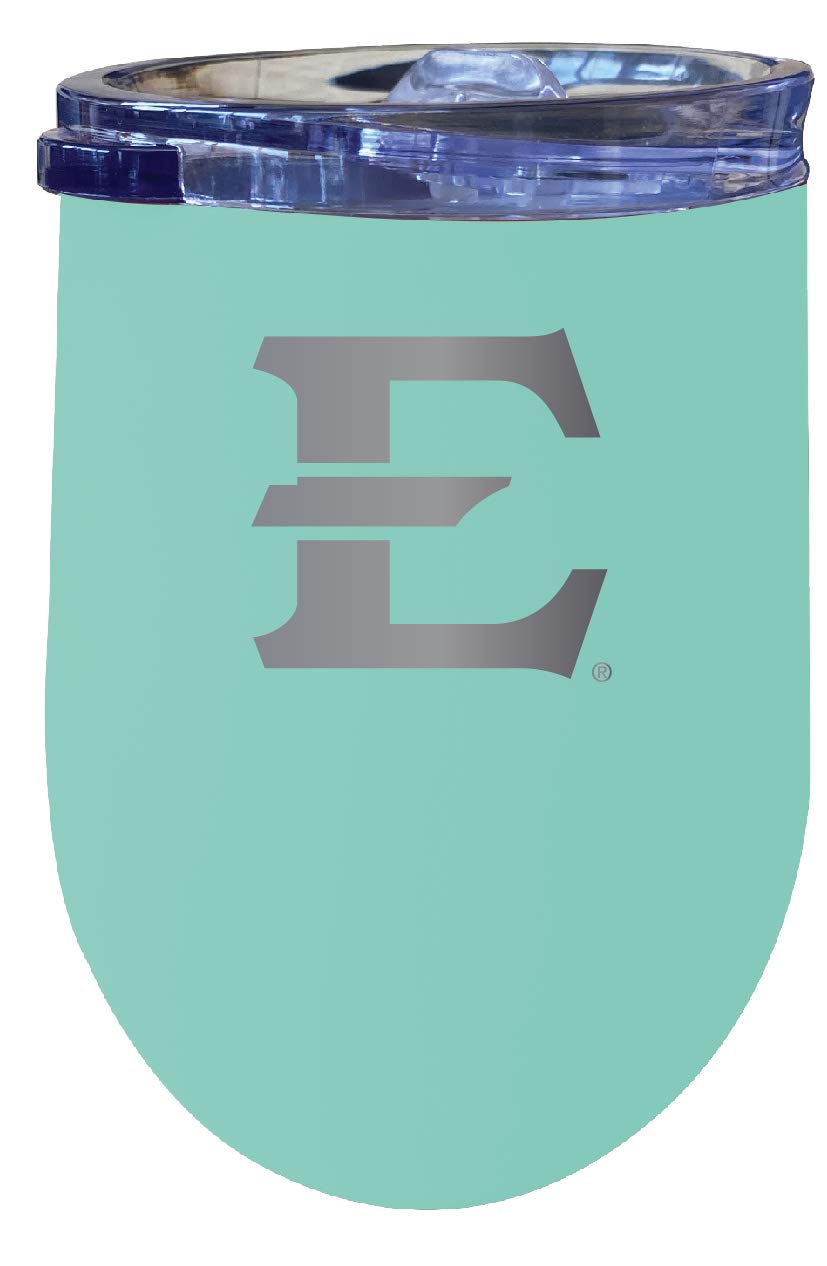 East Tennessee State University 12 oz Insulated Stainless Steel Wine Tumbler 2-Pack - Seafoam Green, Officially Licensed Collegiate Drinkware - Perfect for Tailgates, Dorm Rooms & Gifts