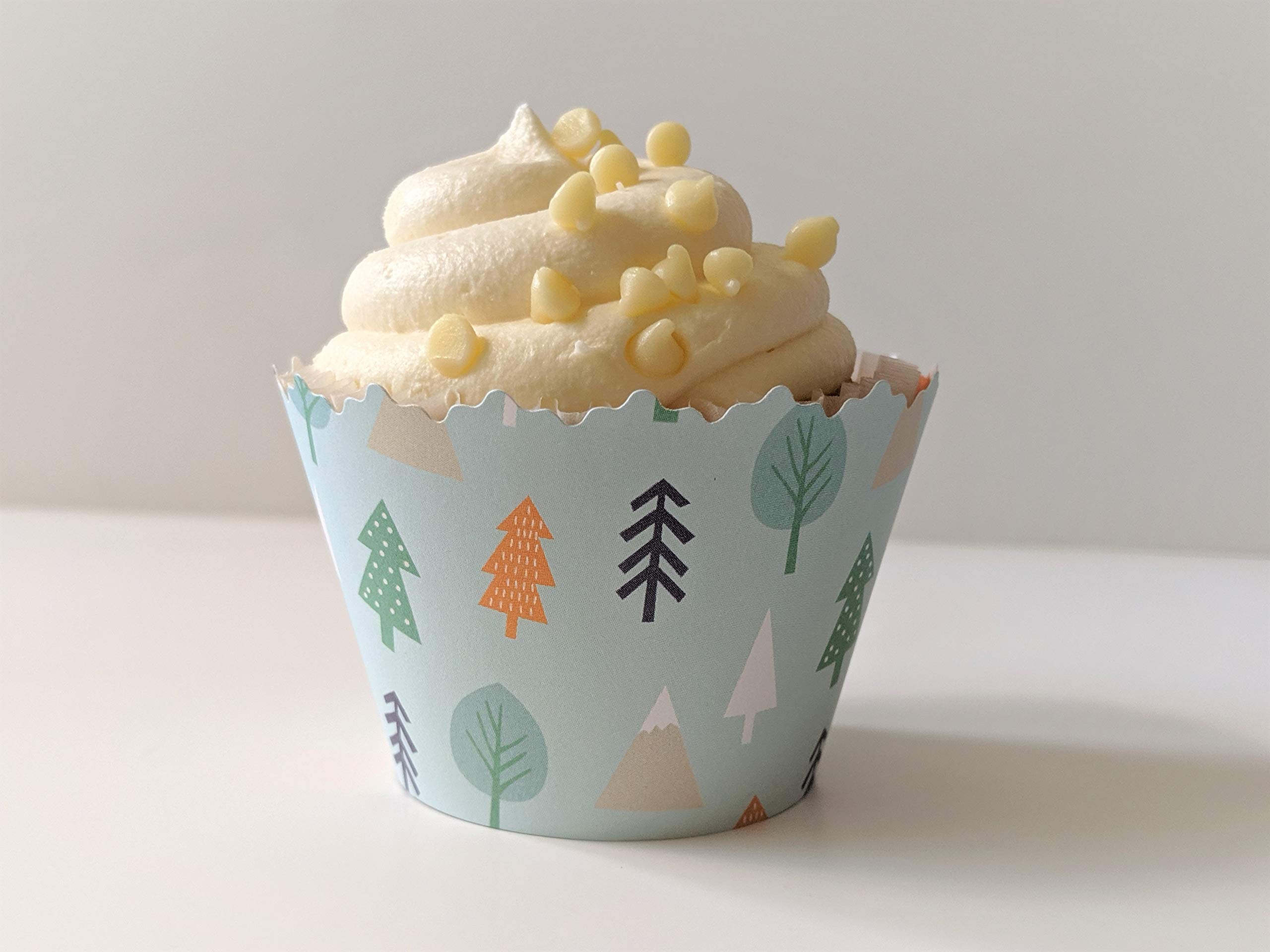 Adjustable Cupcake Wrappers for Baby Shower & Gender Reveal Party - Set of 12 Baby Animal & Woods Designs - Perfect for Birthday Celebrations, Baby Showers, and Gender Reveal Parties