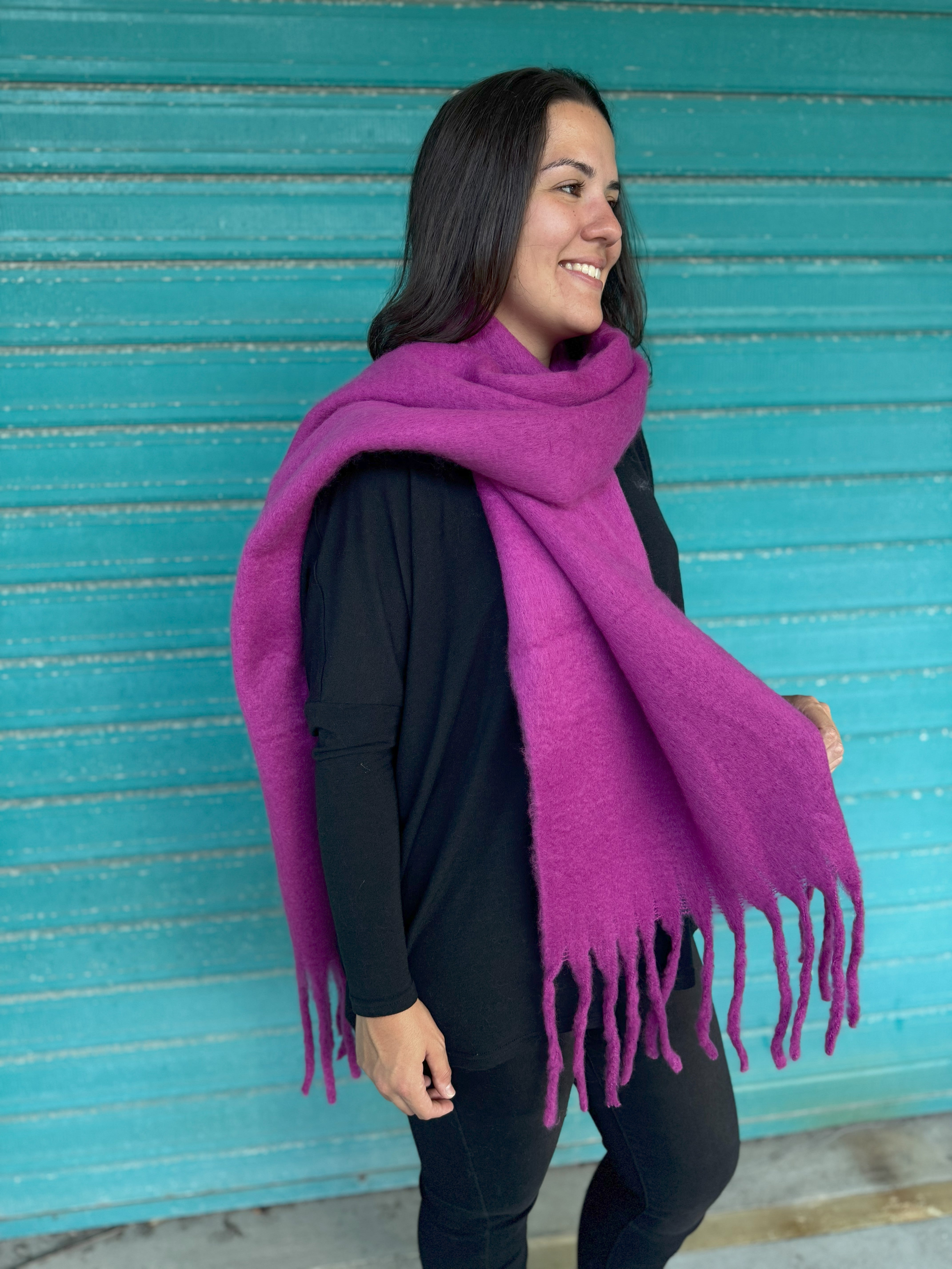 Louise Scarf in Berry - Soft Winter Wool Scarf for Women - Perfect for Cold Weather, Office & Holiday Outfits