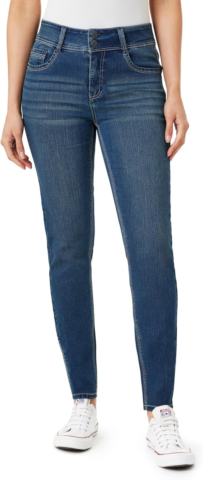 Angels Forever Young Women's High Waist Curvy Skinny Jeans - Stretch Denim Pants for Casual Wear & Night Out
