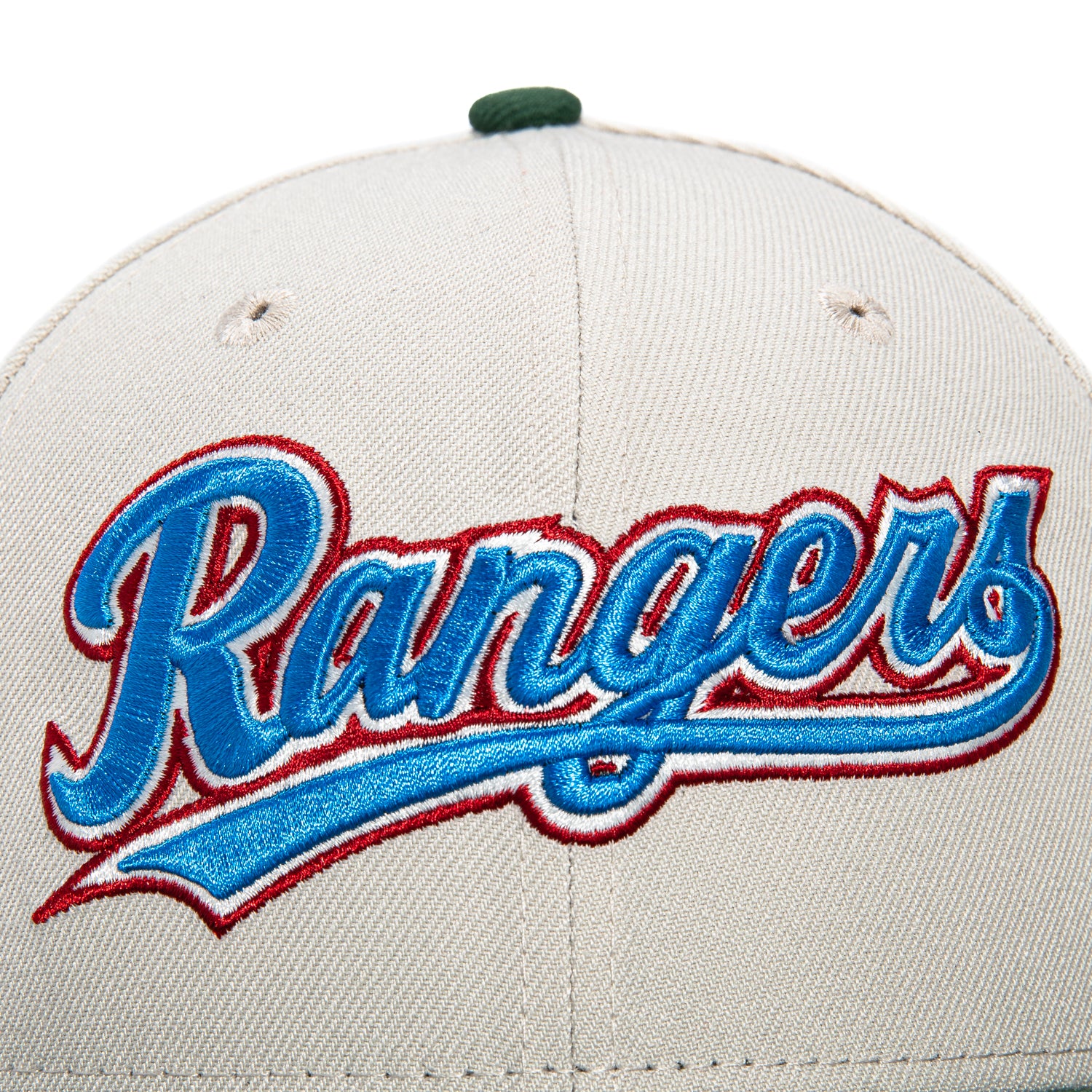 New Era 59Fifty Texas Rangers Final Season Patch Script Hat - Stone & Green - Perfect for Baseball Games, Fan Collections, and Casual Streetwear