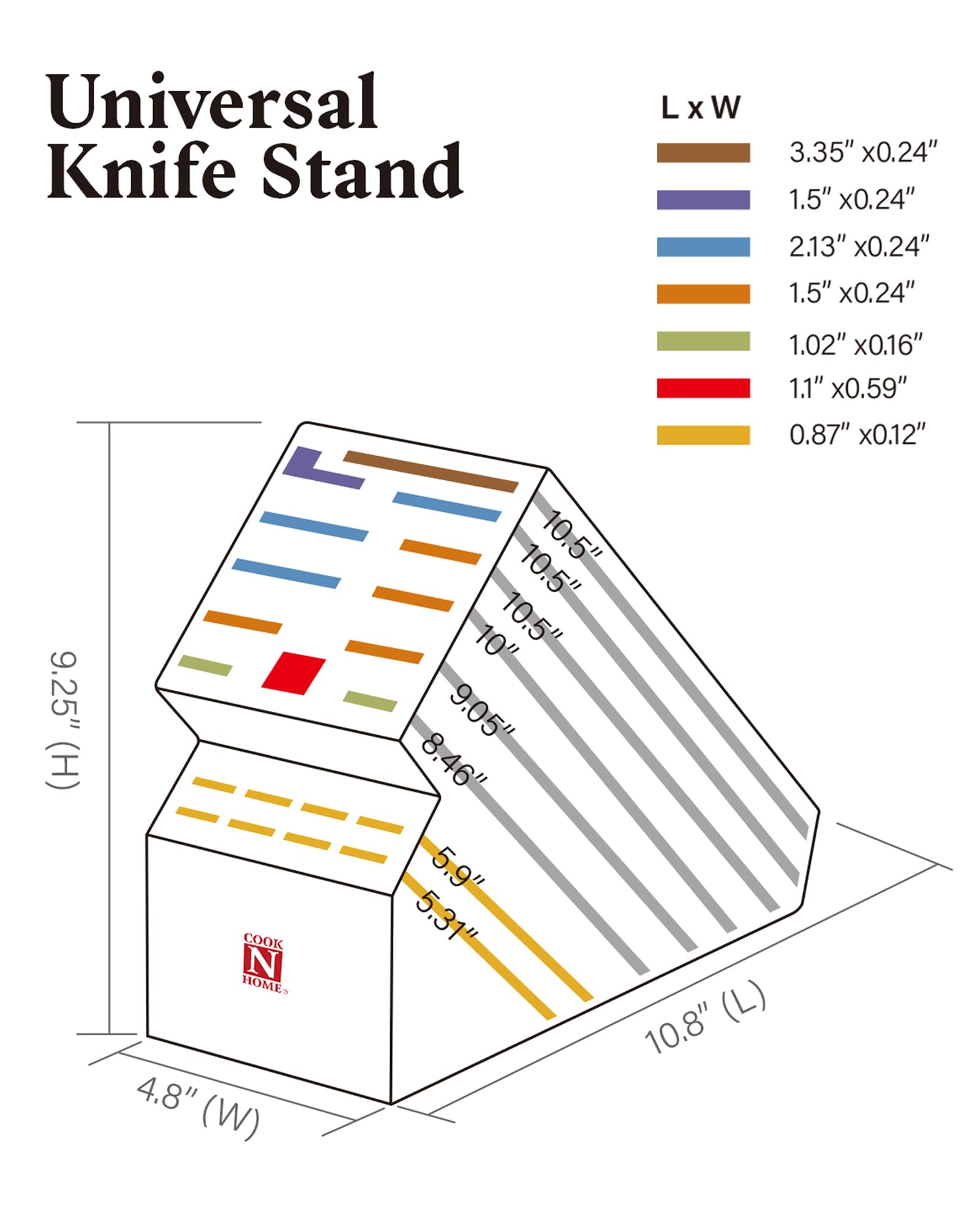 Cook N Home 20-Slot Acacia Wood Knife Block - Universal Countertop Knife Holder & Butcher Block Stand for Kitchen Storage | Perfect for Chefs, Home Cooks & Kitchen Organization