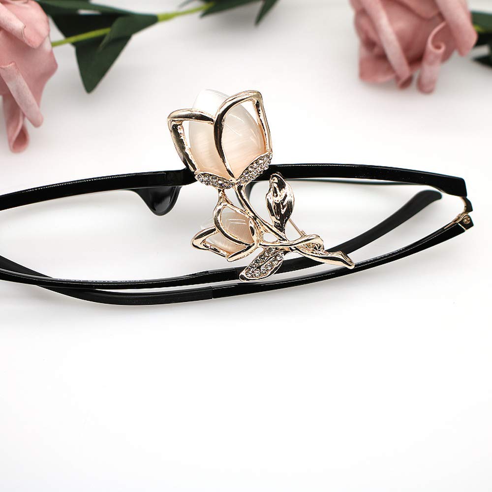 Exquisite Crystal Rhinestone Rose Brooch Pin - Elegant Rose Gold Fashion Jewelry Gift for Women & Girls | Perfect for Weddings, Parties & Special Occasions