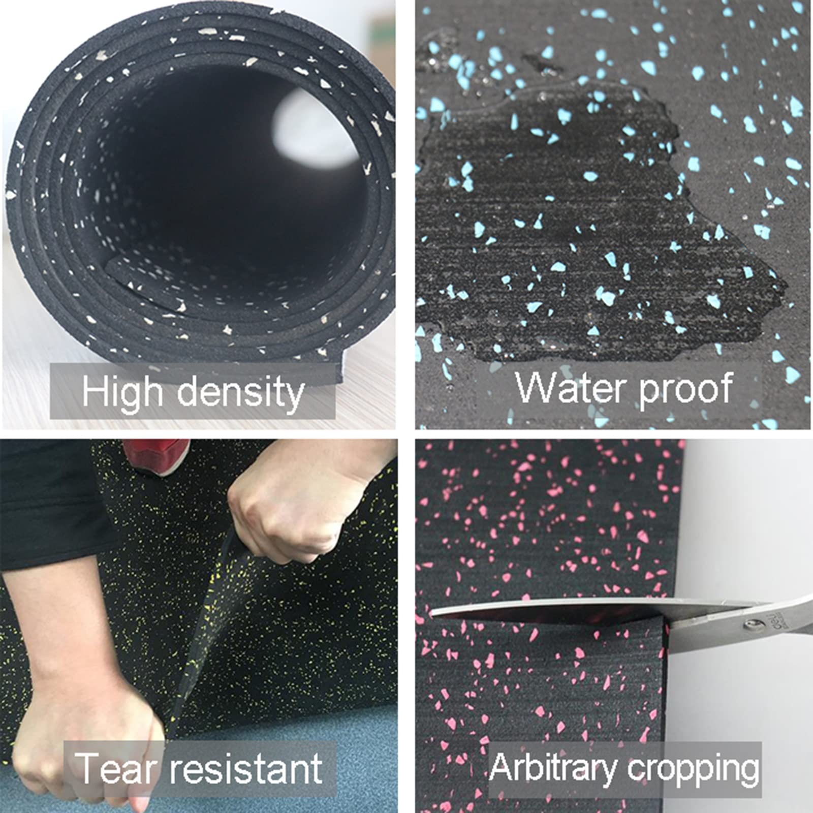 V3VOGUE High-Density Rubber Exercise Equipment Mat - Noise Reducing, Sound Absorbing Floor Protector for Treadmills, Bikes & Ellipticals - Prevents Floor Damage - Ideal for Home Gyms & Fitness Studios