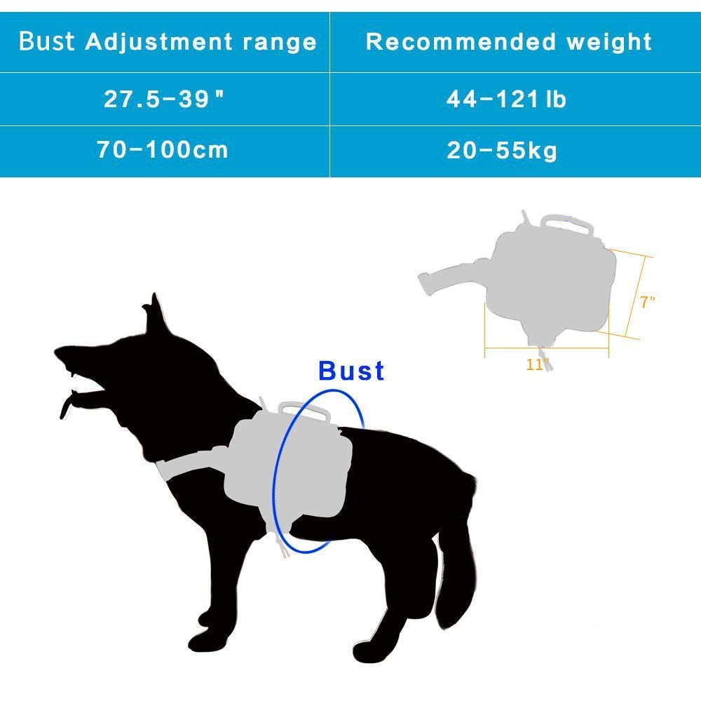 **Tactical Bungee Dog Leash - Adjustable Dog Backpack with Handle for Hiking, Running & Outdoor Adventures - Durable Saddle Bag for Active Dogs**