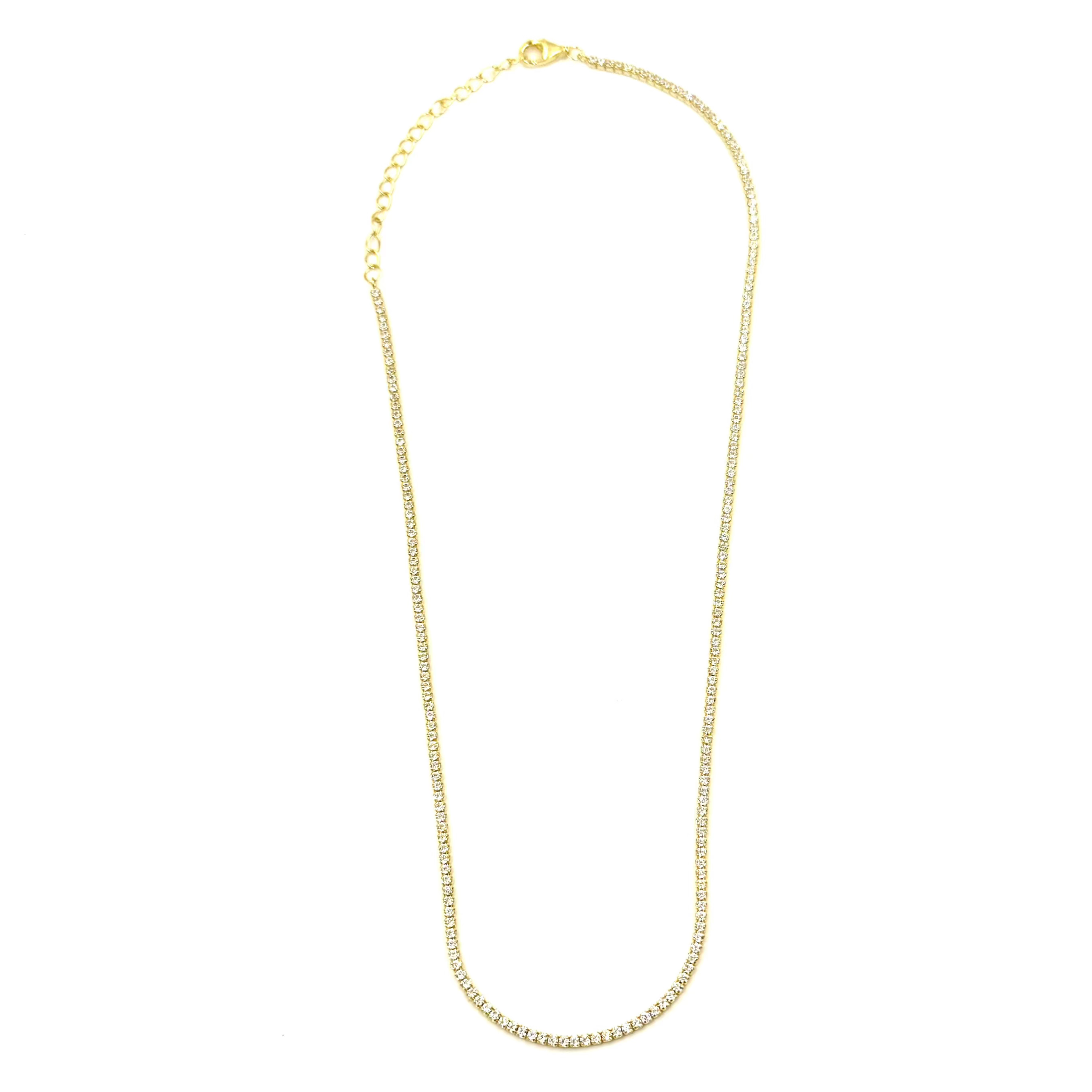 Ashley Gold Sterling Silver Gold Plated Eternity Necklace - Elegant Layered Necklace for Women, Perfect for Anniversary, Wedding & Valentine's Day Gifts