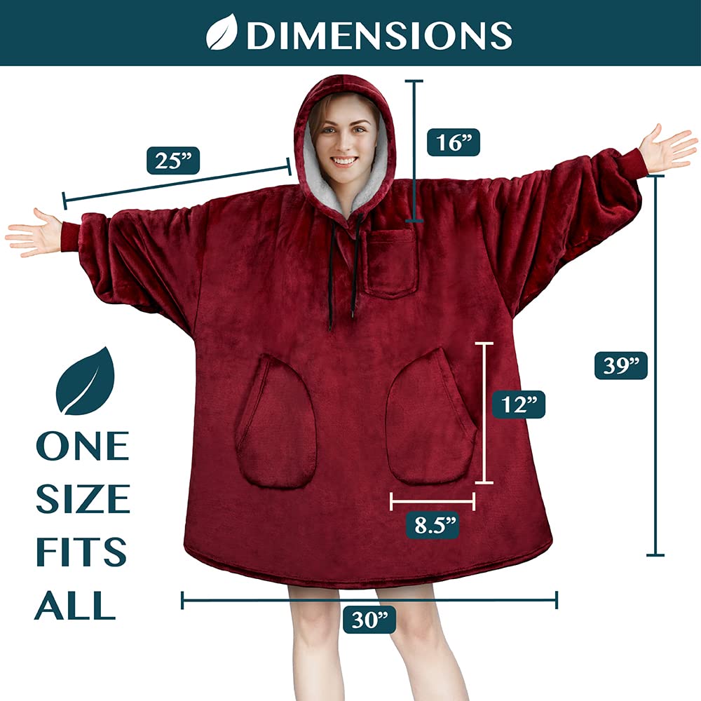 PAVILIA Women's Sherpa Wearable Blanket Hoodie - Oversized Fleece Hooded Sweatshirt for Men & Women | Cozy Lounge Wear for Movie Nights, Camping & Home Relaxation