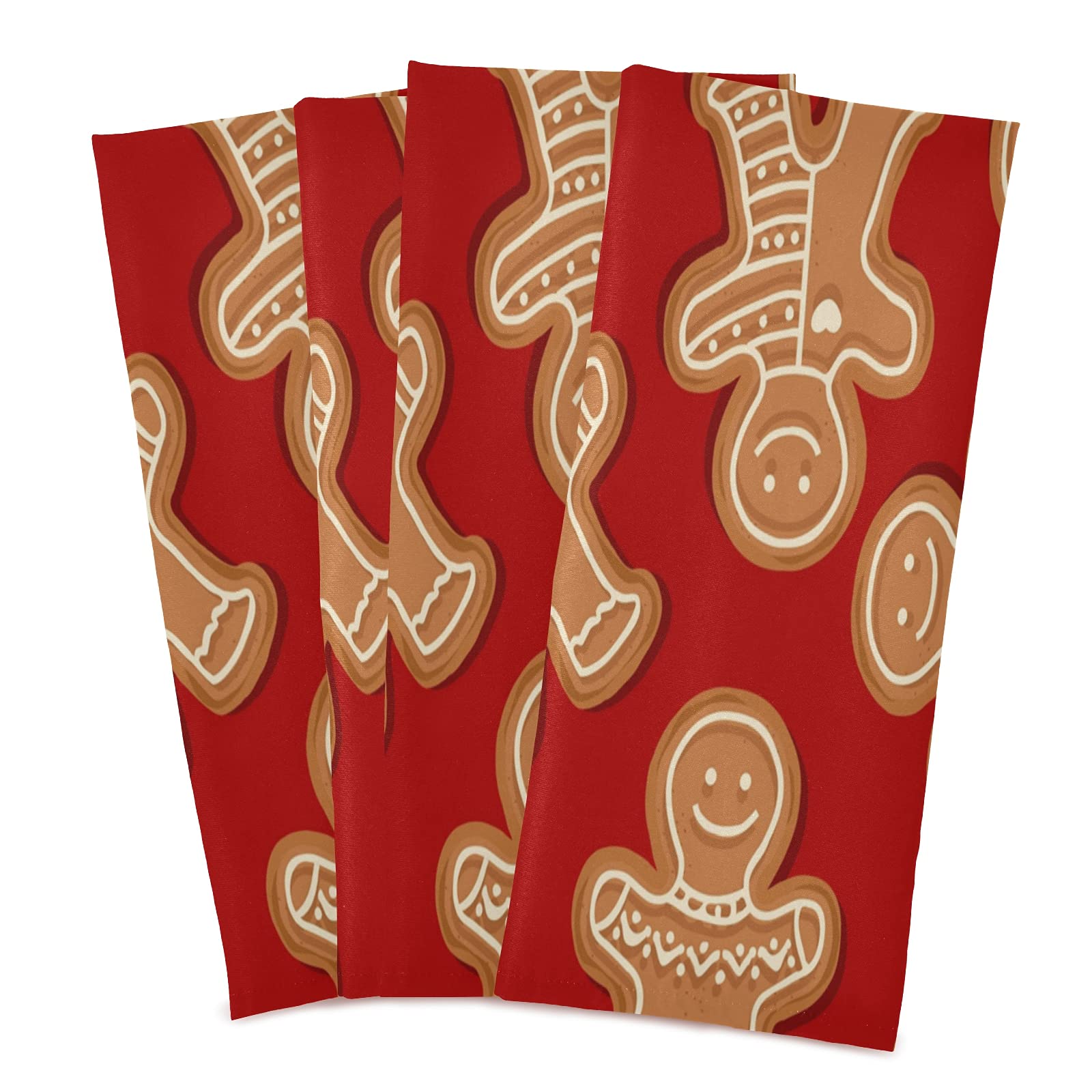 ALAZA Christmas Gingerbread Cookies Decorative Kitchen Dish Towels - Soft & Absorbent Hand Towels for Home Cleaning, Dishcloths (18 x 28 Inches) - Perfect for Holiday Decor, Baking, and Kitchen Use