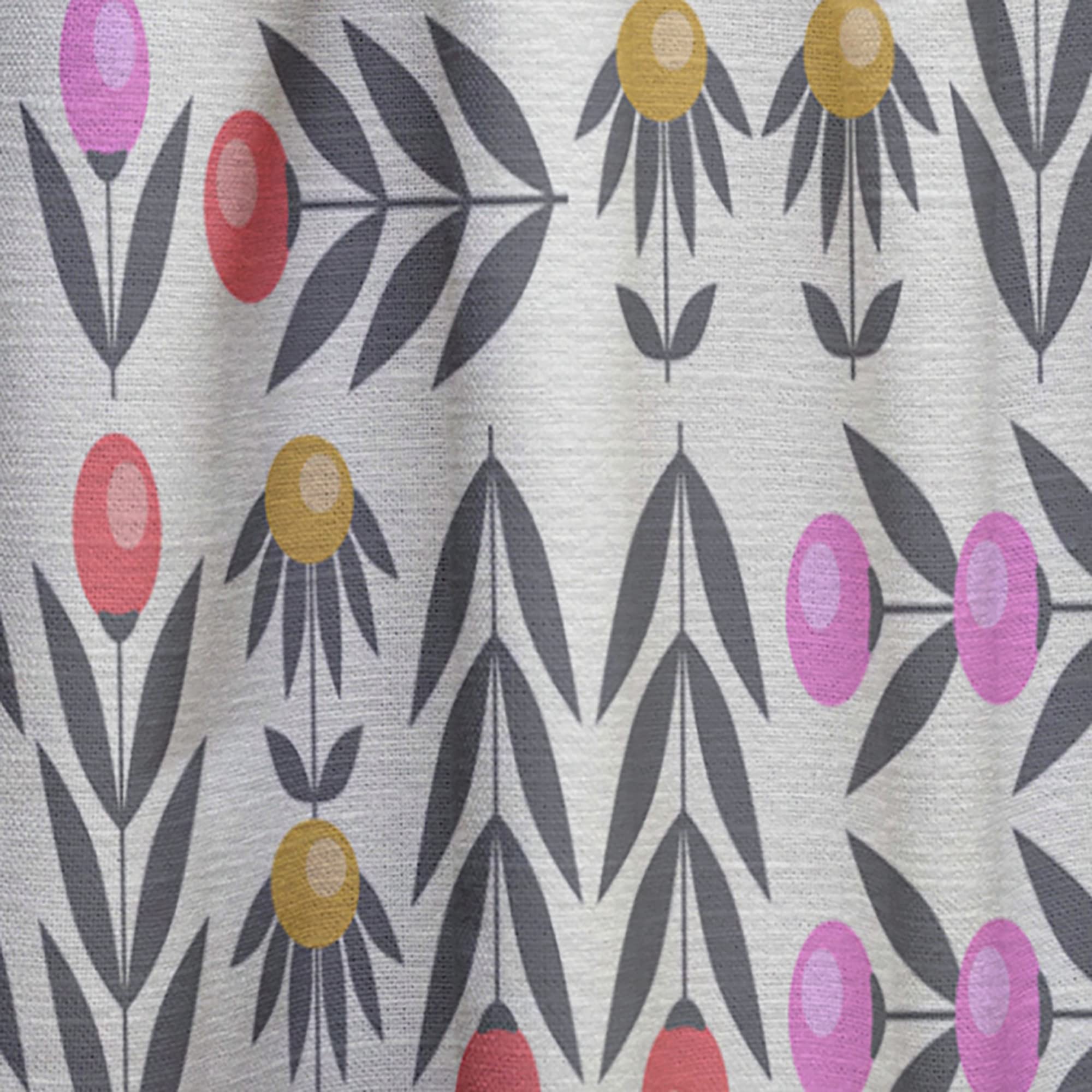 DesignQ Retro Abstract Floral Thermal Insulated Curtains - Single Panel 52x108 Inches - Elegant Window Treatments for Bedroom & Living Room | Perfect for Home Decor & Light Blocking