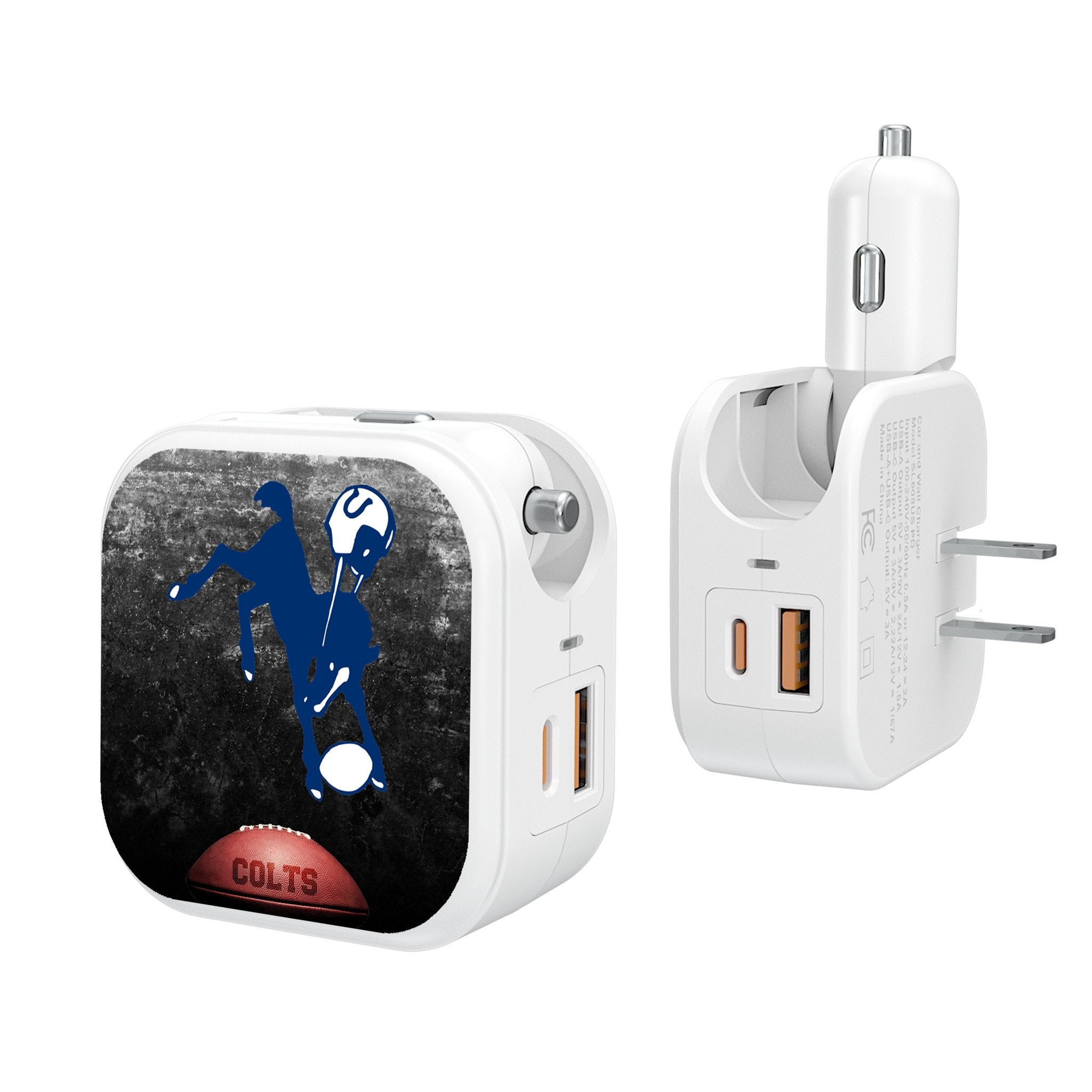 Baltimore Colts 1946 Historic Collection Legendary 2-in-1 USB Charger - Perfect for Home, Office & Travel - Fast Charging for Phones & Tablets