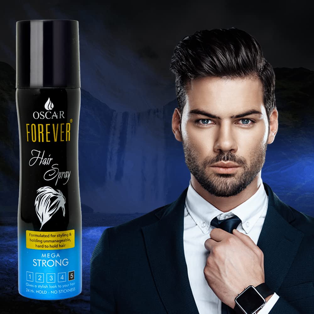 Oscar Forever Hair Spray - Strong Hold Styling Hairspray with Nourishing Formula for Men & Women (135ml) - Perfect for Daily Use, Parties & Special Occasions