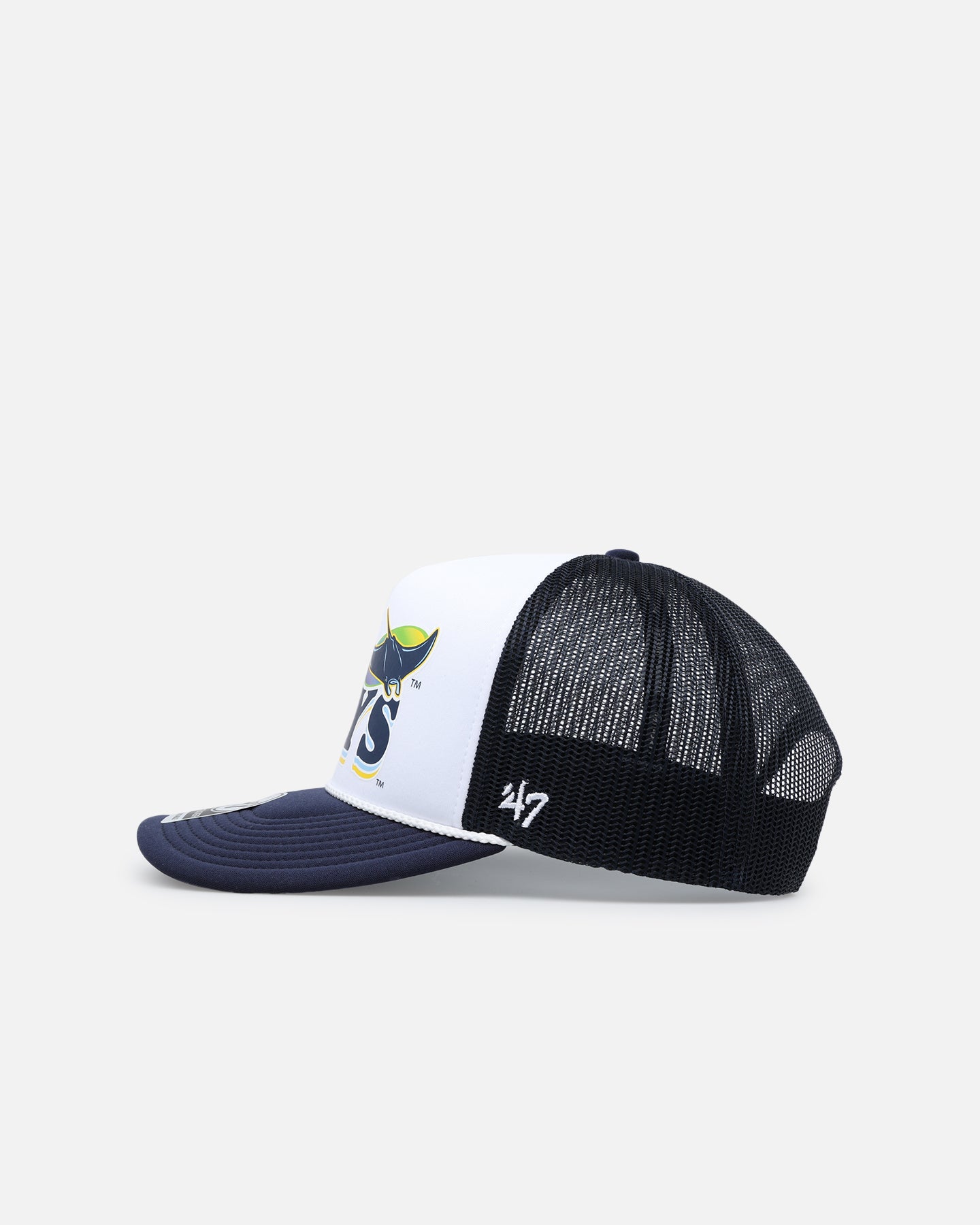 47 Brand Tampa Bay Rays '47 Region Foam Trucker Snapback Hat - Navy Blue Adjustable Baseball Cap for Men & Women - Perfect for Sports Fans, Casual Wear & Outdoor Activities