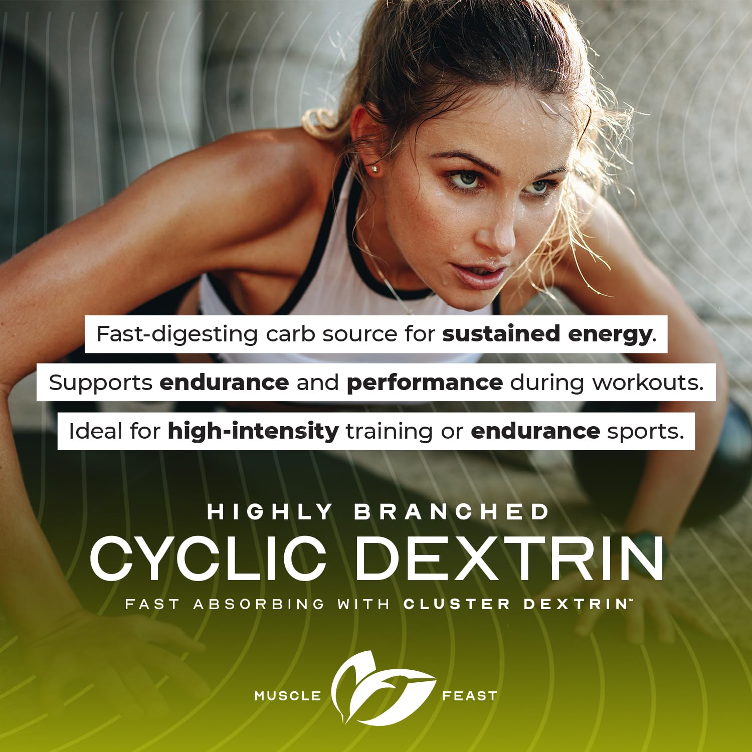 Muscle Feast Highly Branched Cyclic Dextrin (HBCD) - Premium Unflavored Workout Supplement for Pre & Post Training, 5lb Bulk Powder - Ideal for Gym Performance & Recovery