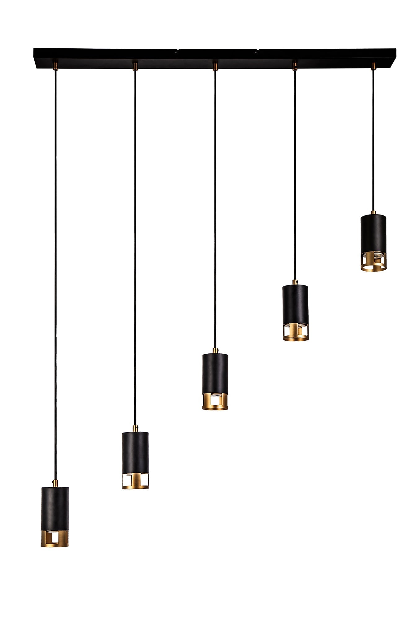 Almera Kitchen Table Island Light GU10 - Black & Gold Pendant Lighting for Modern Kitchens | Perfect for Dining Areas, Breakfast Bars & Kitchen Islands