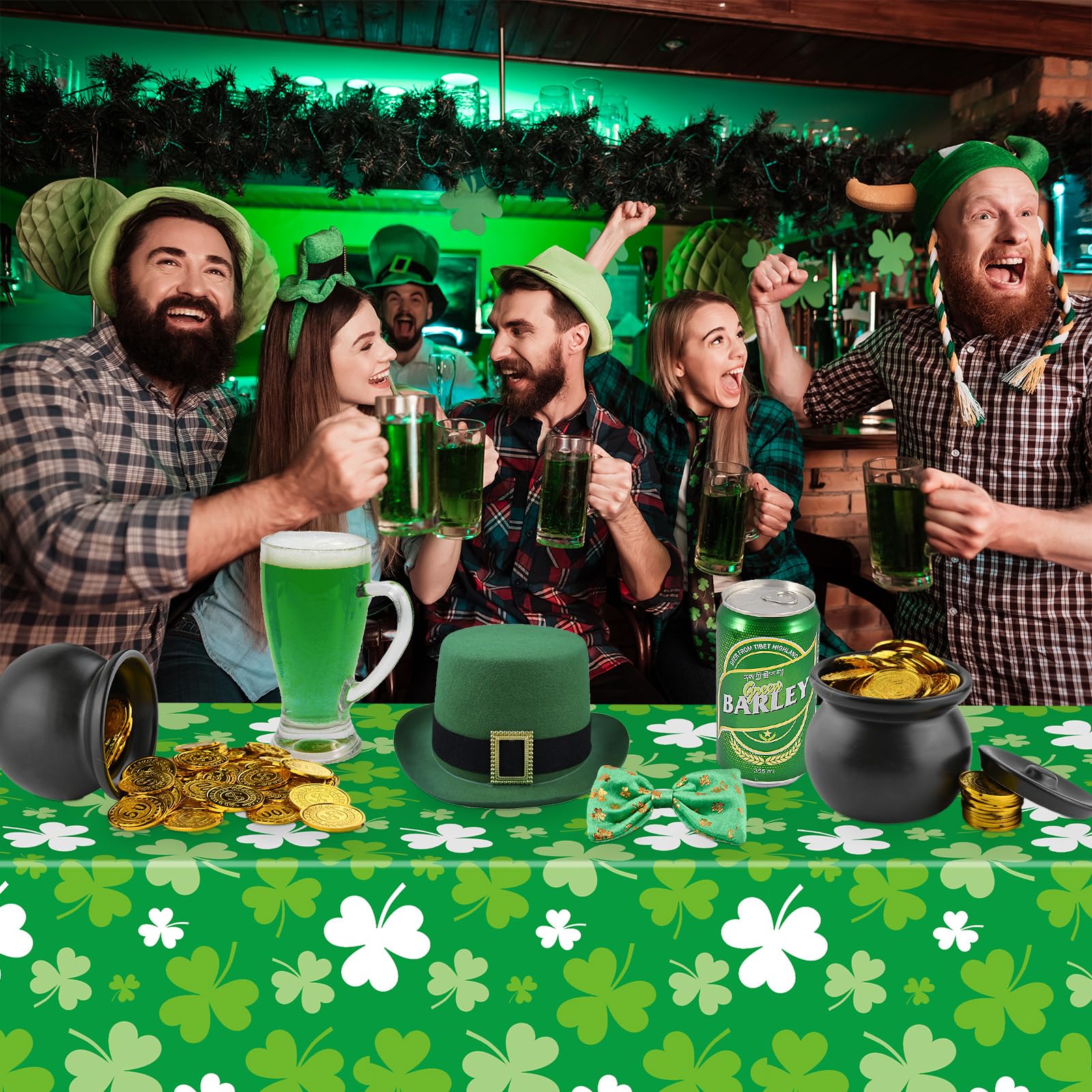 2 Pack St Patrick's Day Plastic Tablecloths - 108