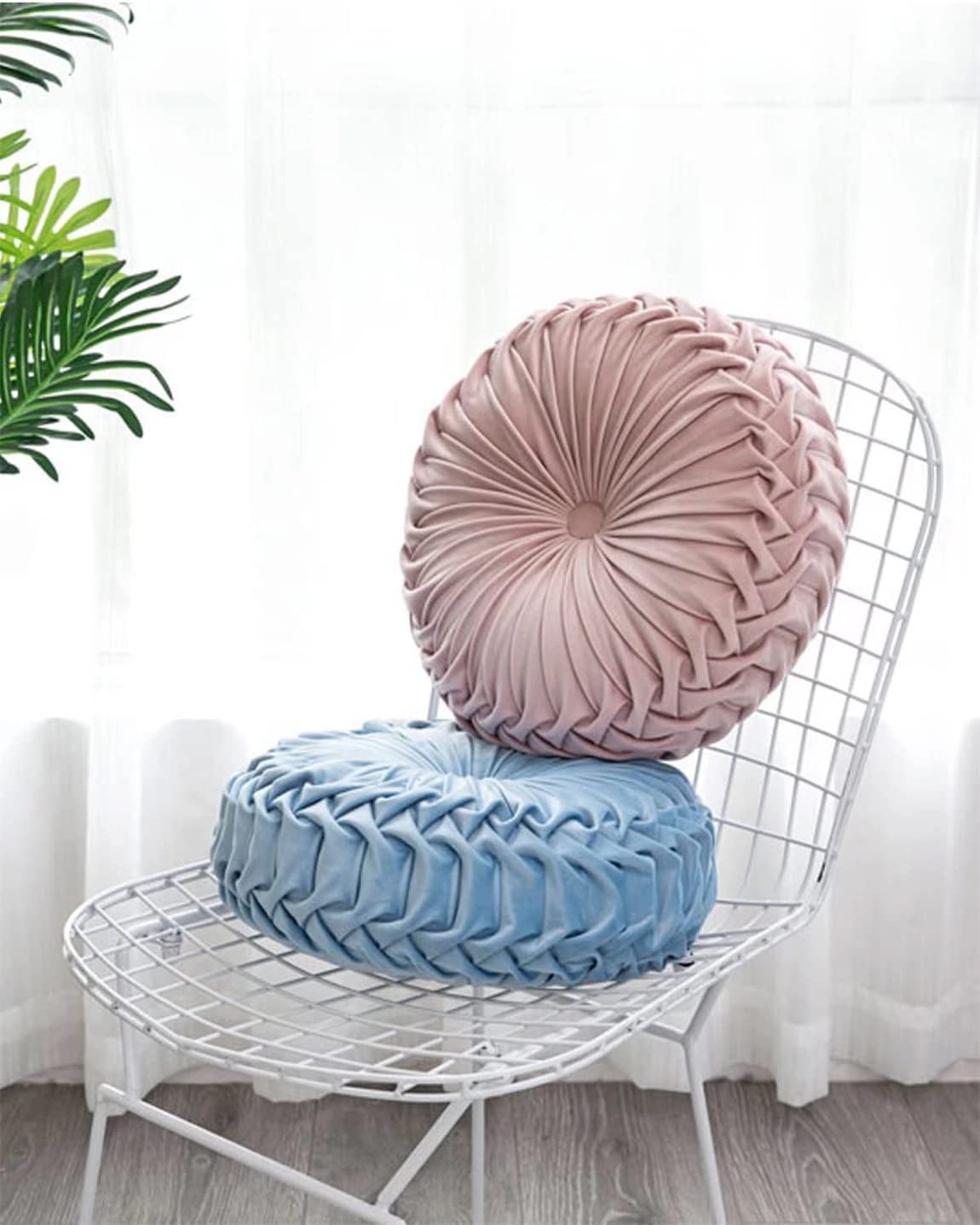3D Velvet Round Throw Pillow - Soft Pumpkin Decorative Cushion for Couch, Bed, Floor & Car Decor (Grey) | Cozy Home Accent & Seasonal Fall Decorating