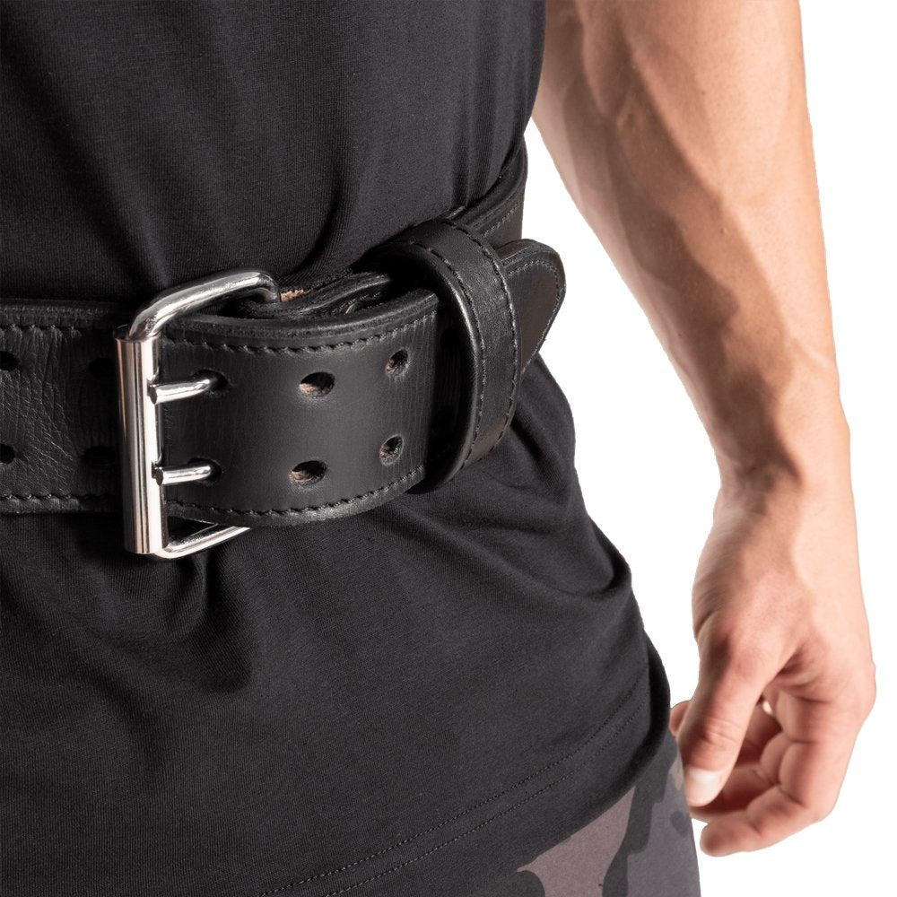 Better Bodies BB Lifting Belt for Weightlifting & Powerlifting - Premium Black Leather Gym Belt for Back Support & Strength Training - Ideal for CrossFit, Deadlifts & Squats