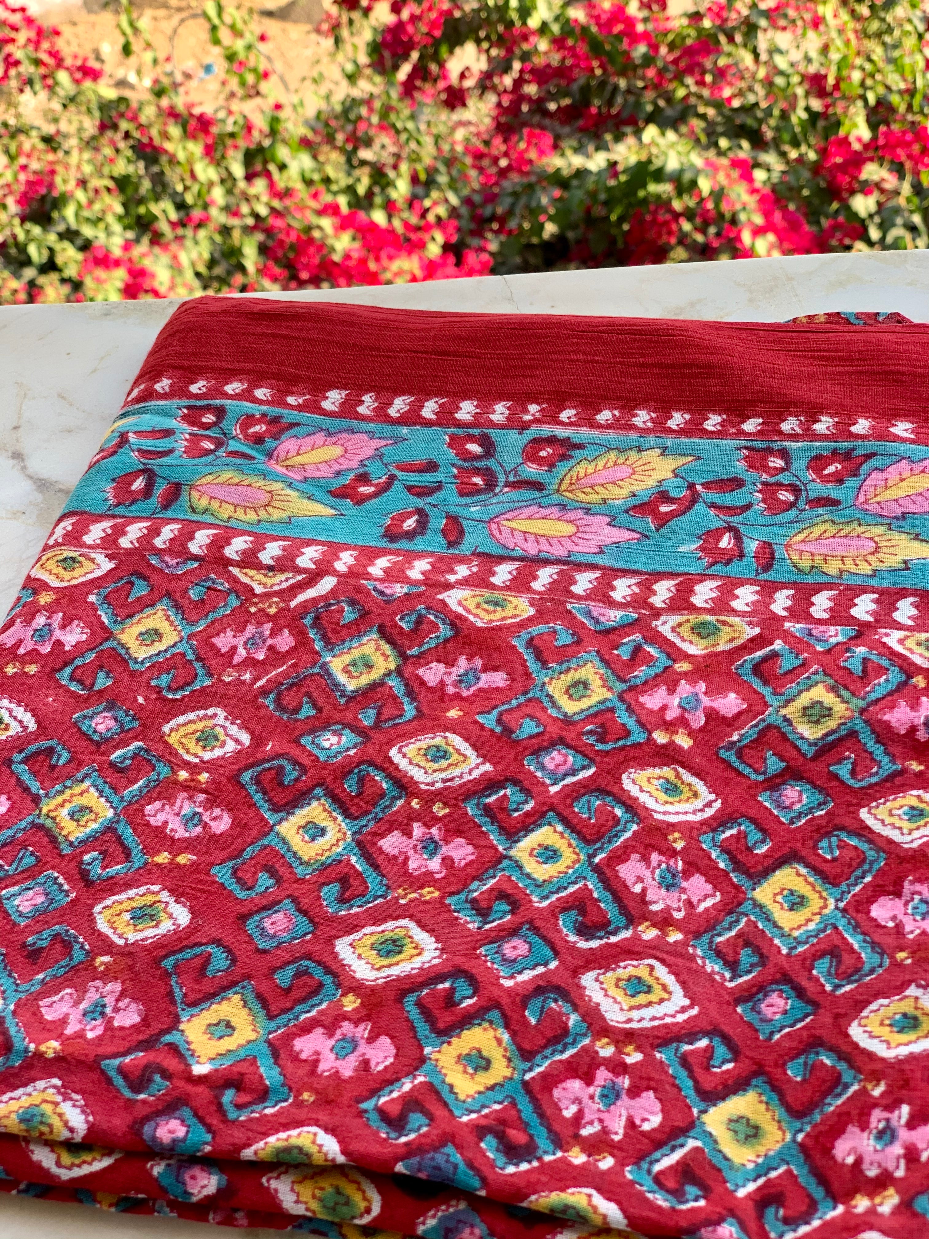 Stylish Block Print Cotton Sarong Pareo Shawl - New Collection for Beach, Pool & Summer Outfits