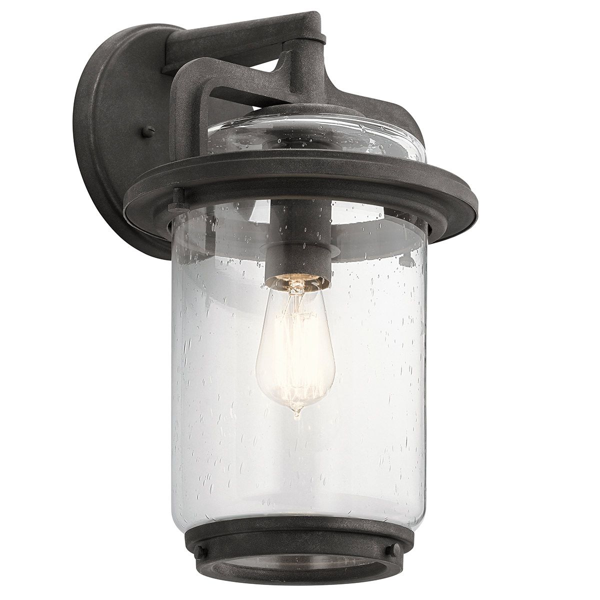 Andover 1 Light Small/Medium/Large Outdoor Wall Lantern - Weather Resistant Zinc Finish, E27 Socket, IP44 Rated - Perfect for Porch, Patio, Garden & Exterior Wall Lighting