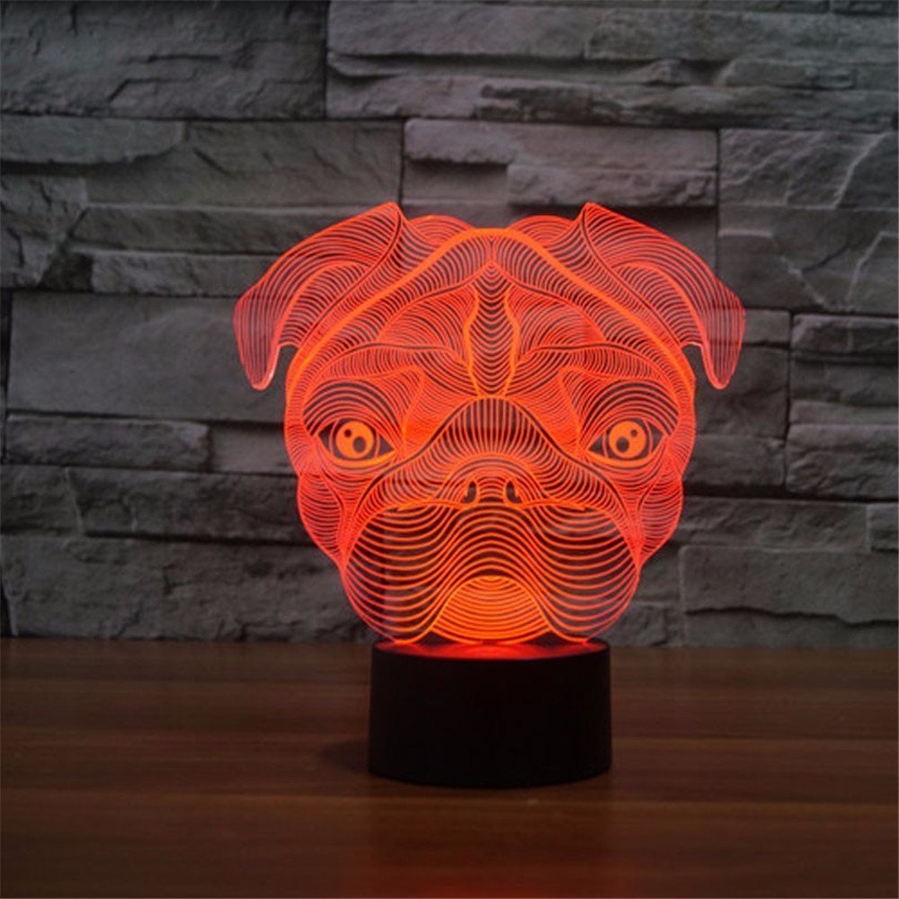 Adorable Pug Dog Night Light - LED Table Lamp for Nursery, Kids Room & Home Decor - Perfect Gift for Dog Lovers & Children (Bedtime, Reading, Nightlight)
