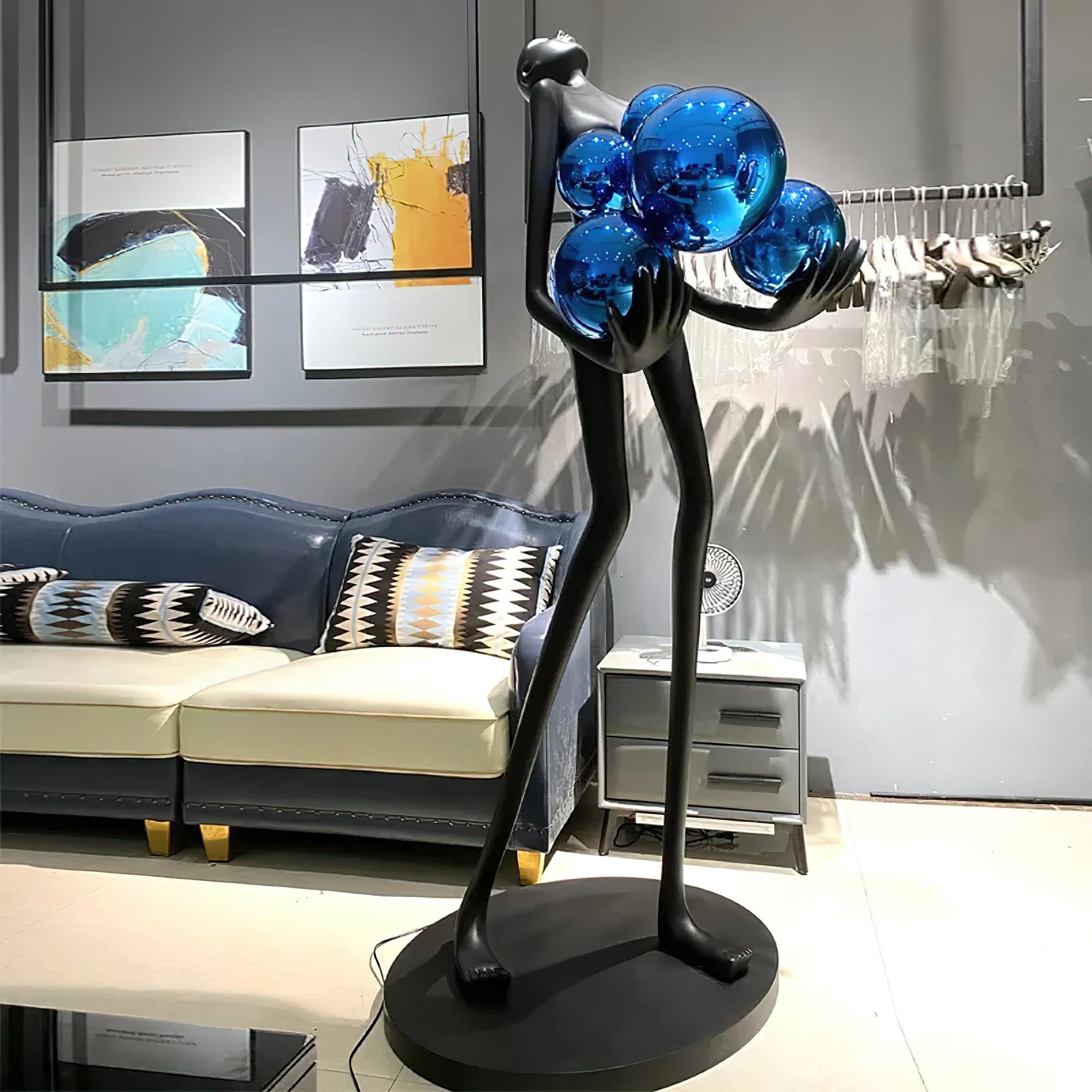 Modern Embrace Sculpture Floor Lamp - Elegant Home Decor for Living Room, Bedroom & Office - Adjustable Brightness & Warm White Light for Cozy Ambience