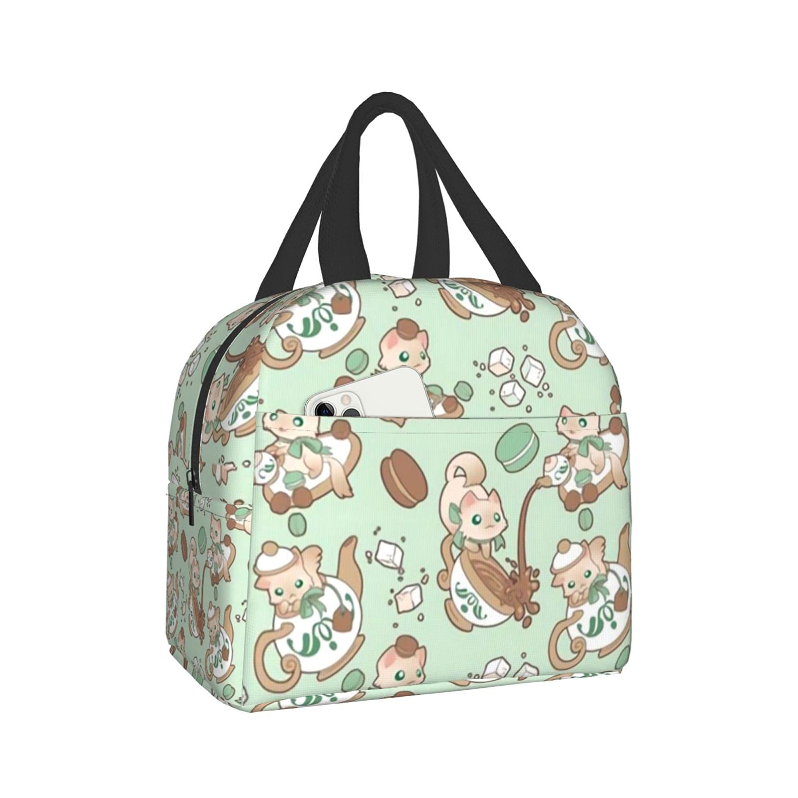 Thermal Insulated Lunch Bag - Leakproof Cooler Lunch Box for Men & Women, Reusable Tote for Office, School, Picnic & Beach | Perfect for Kitty Tea Time & Outdoor Dining
