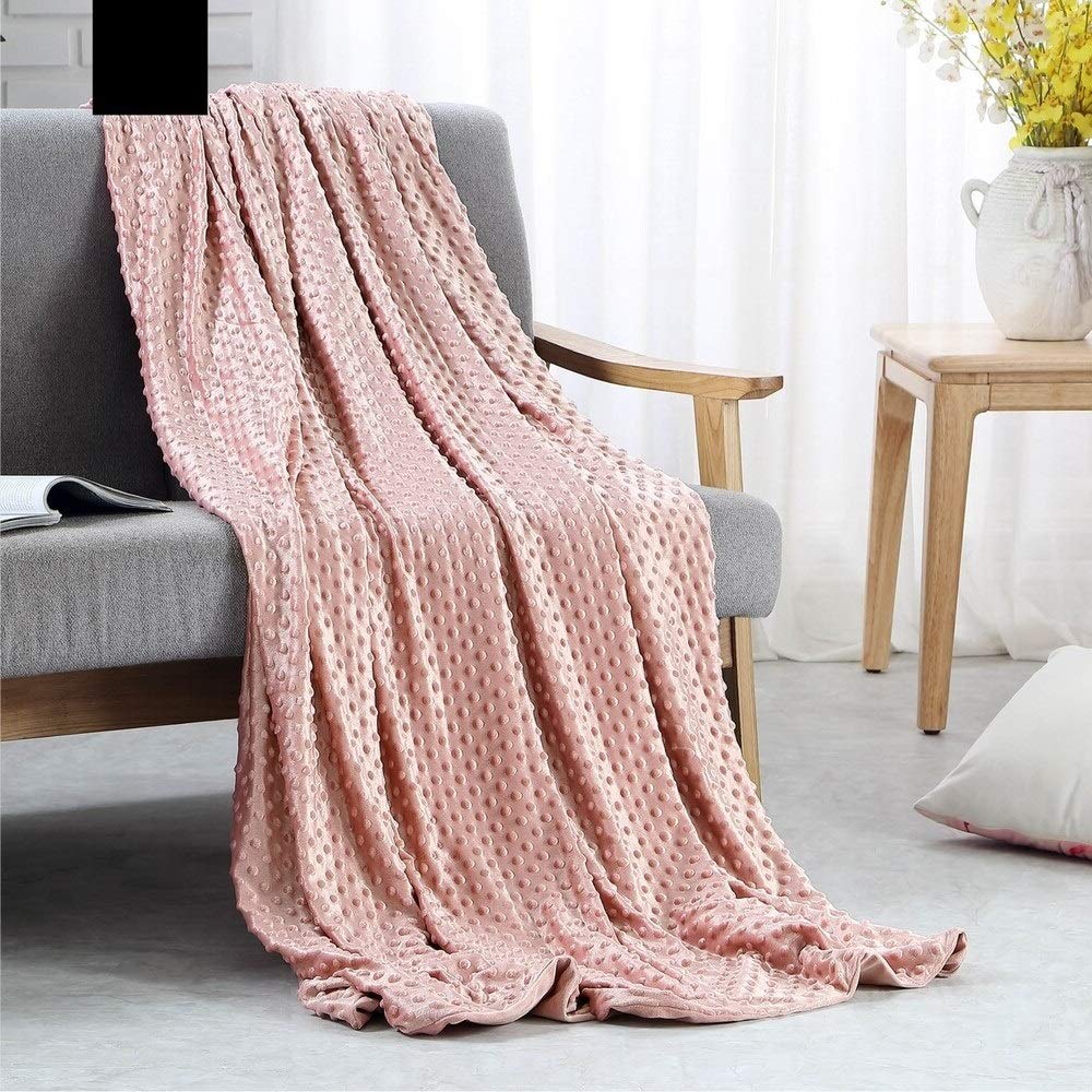 20 lbs TRP Pink Weighted Blanket for Adults & Kids - Dotted Velvet Cooling Cover, Bubble Textural Design - Promotes Healthy Sleep & Relaxation - Soft Hugging Sensation - Perfect for Stress Relief, Anxiety, Insomnia - 60x80 Inches
